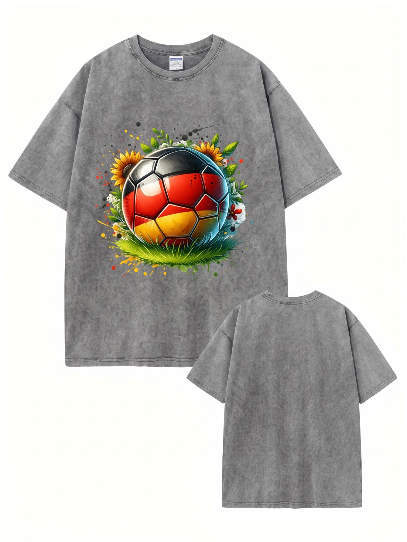 Vintage Washed Germany Soccer Flag Graphic T-Shirt