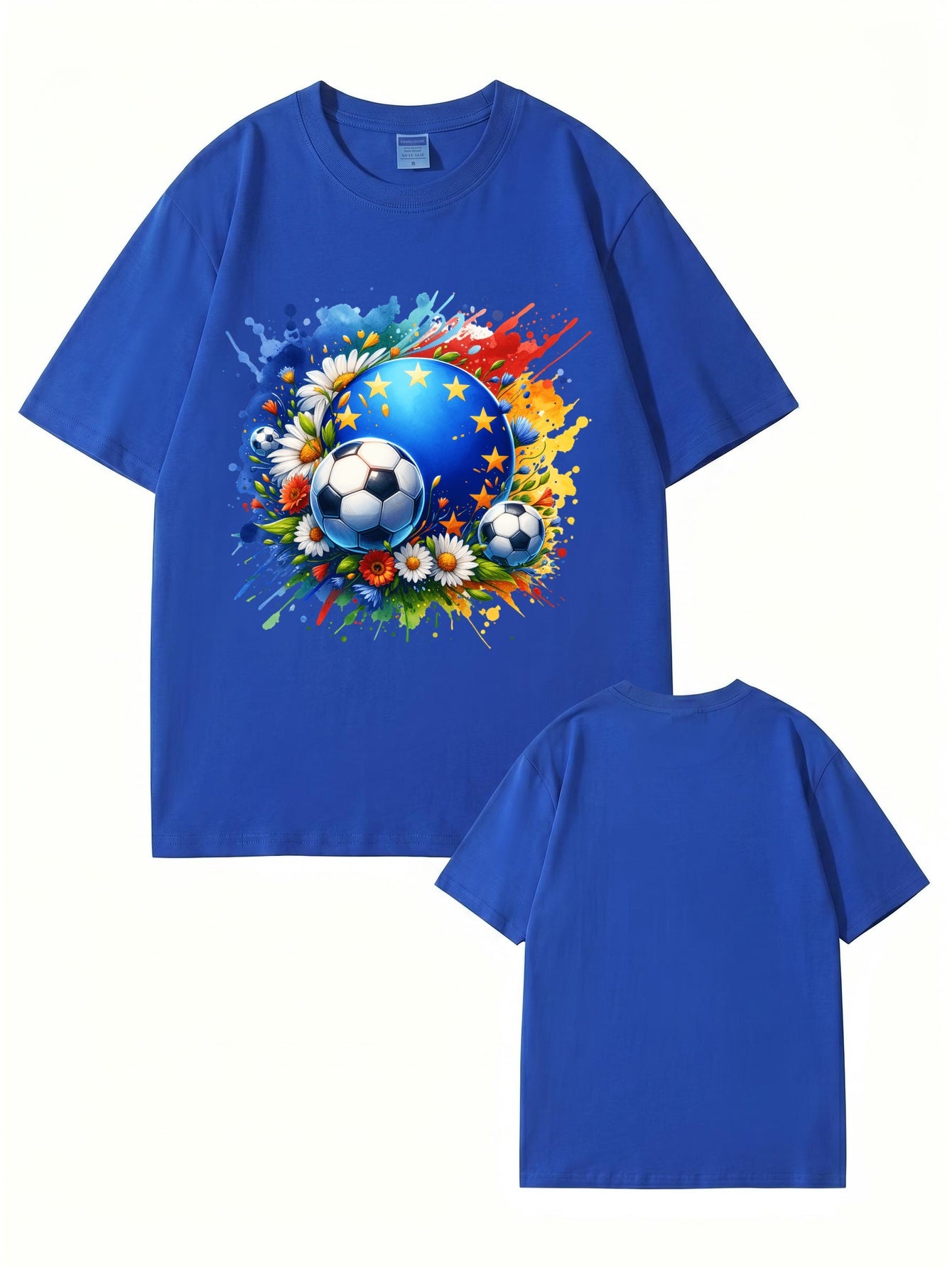 European Championship Floral Soccer Ball Graphic T-Shirt