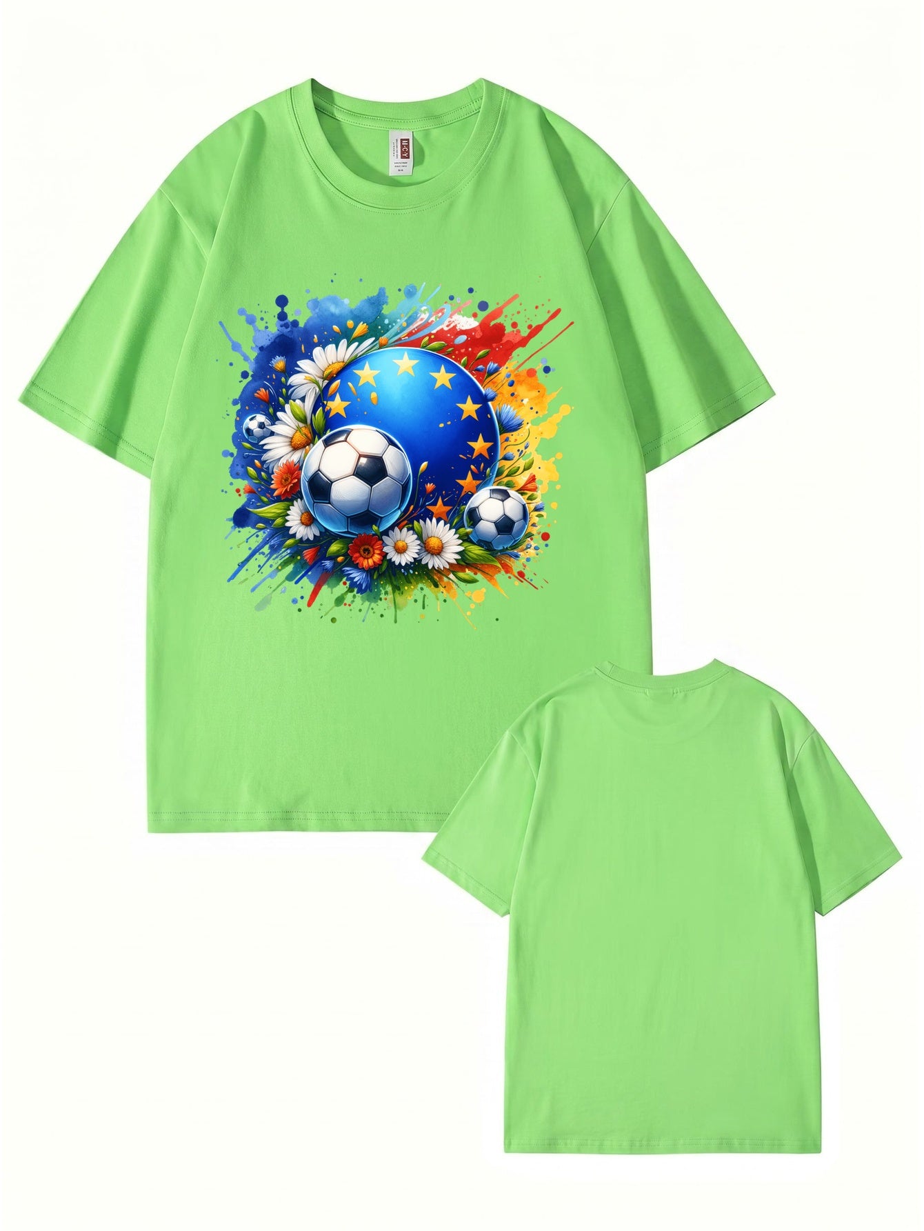 European Championship Floral Soccer Ball Graphic T-Shirt