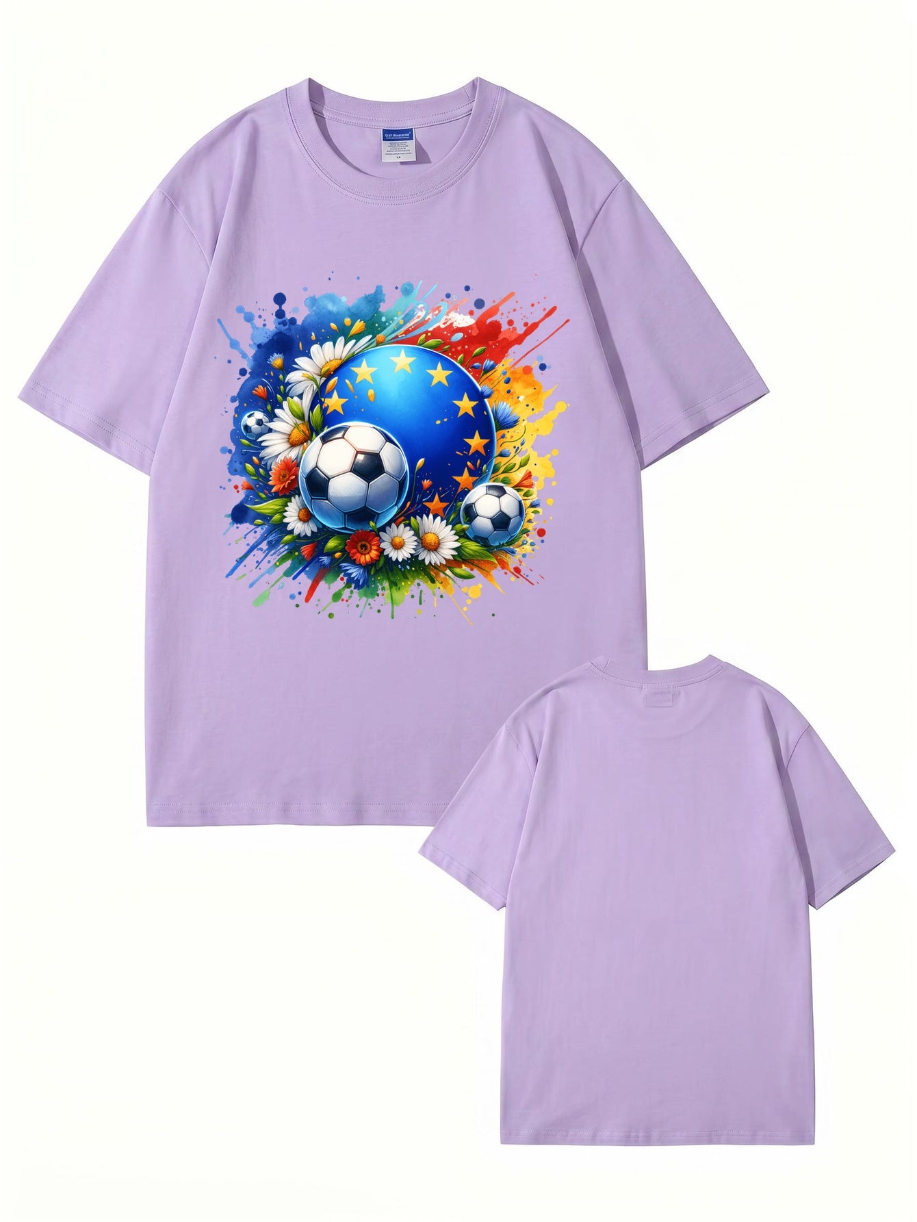 European Championship Floral Soccer Ball Graphic T-Shirt