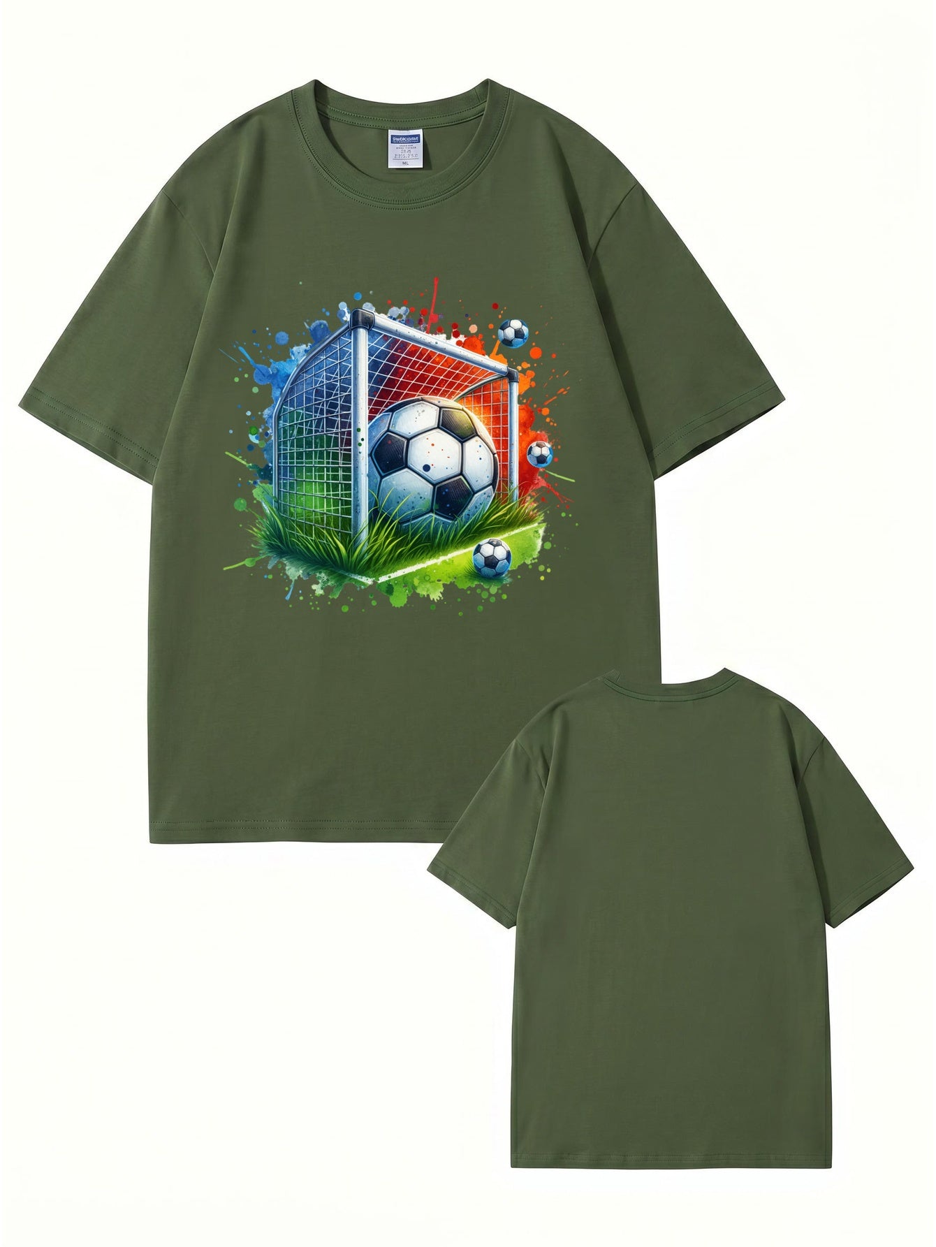 Soccer Goal Art Graphic Print T-Shirt - Premium 200gsm Cotton Tee