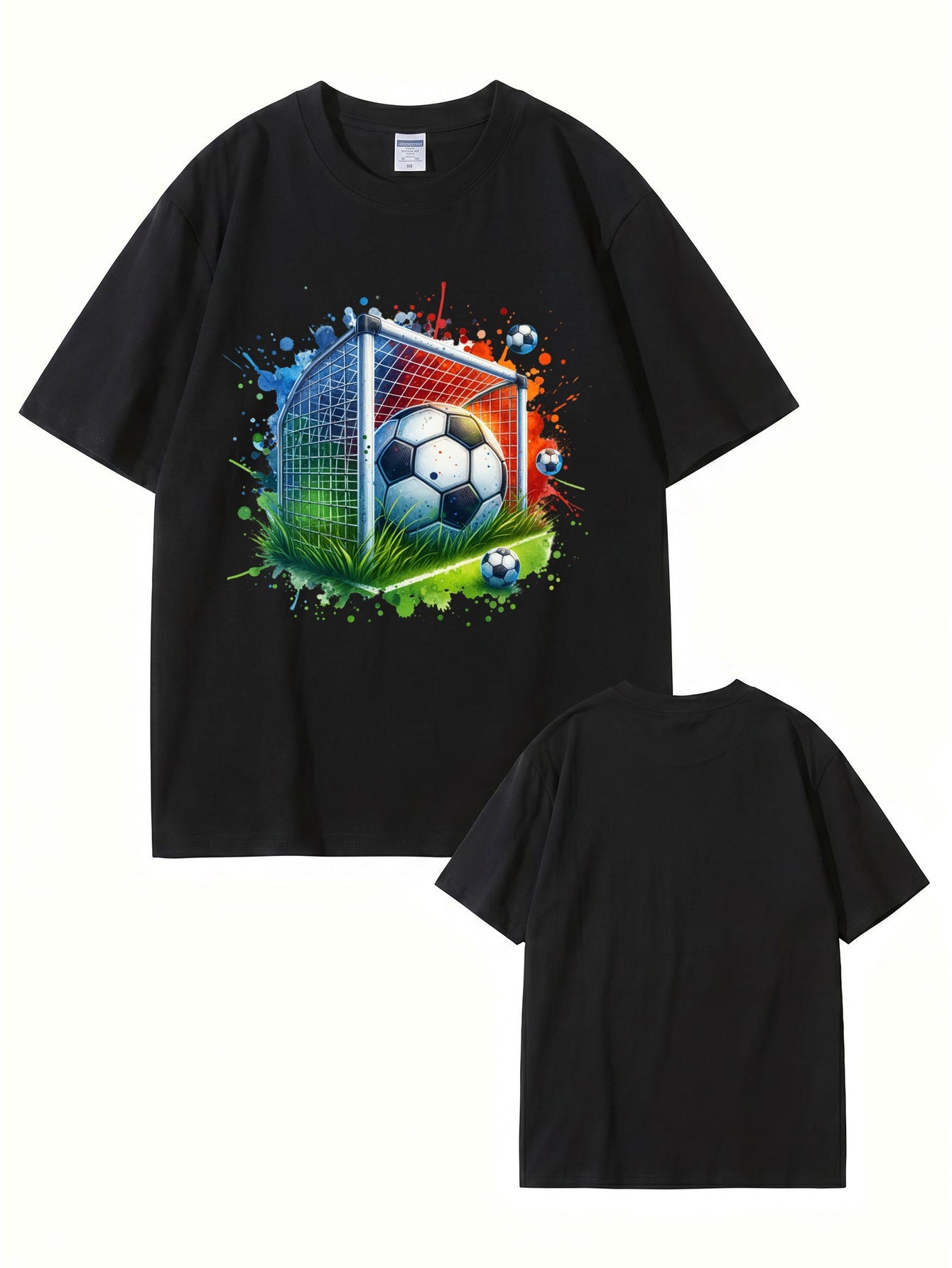 Soccer Goal Art Graphic Print T-Shirt - Premium 200gsm Cotton Tee