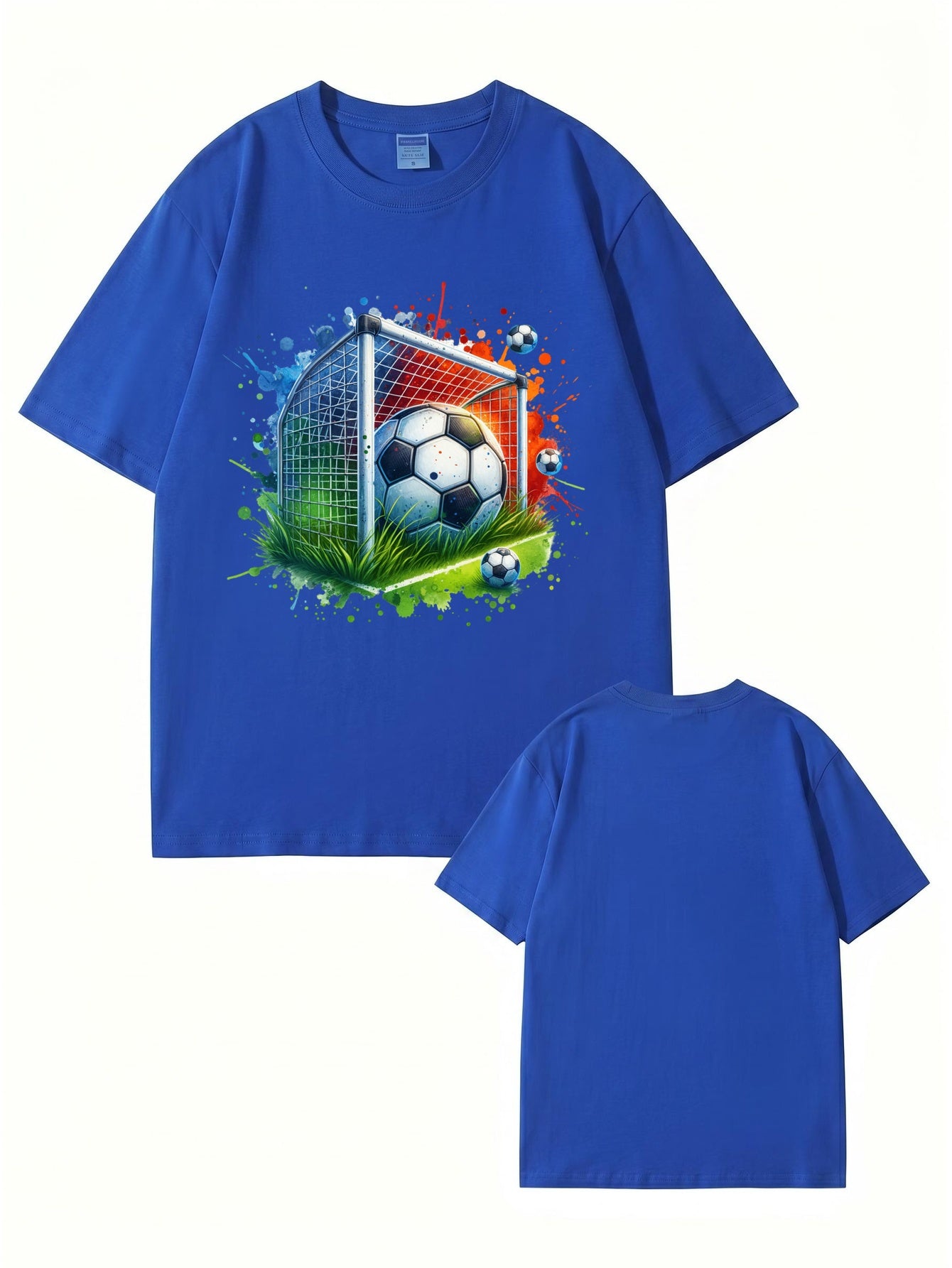 Soccer Goal Art Graphic Print T-Shirt - Premium 200gsm Cotton Tee
