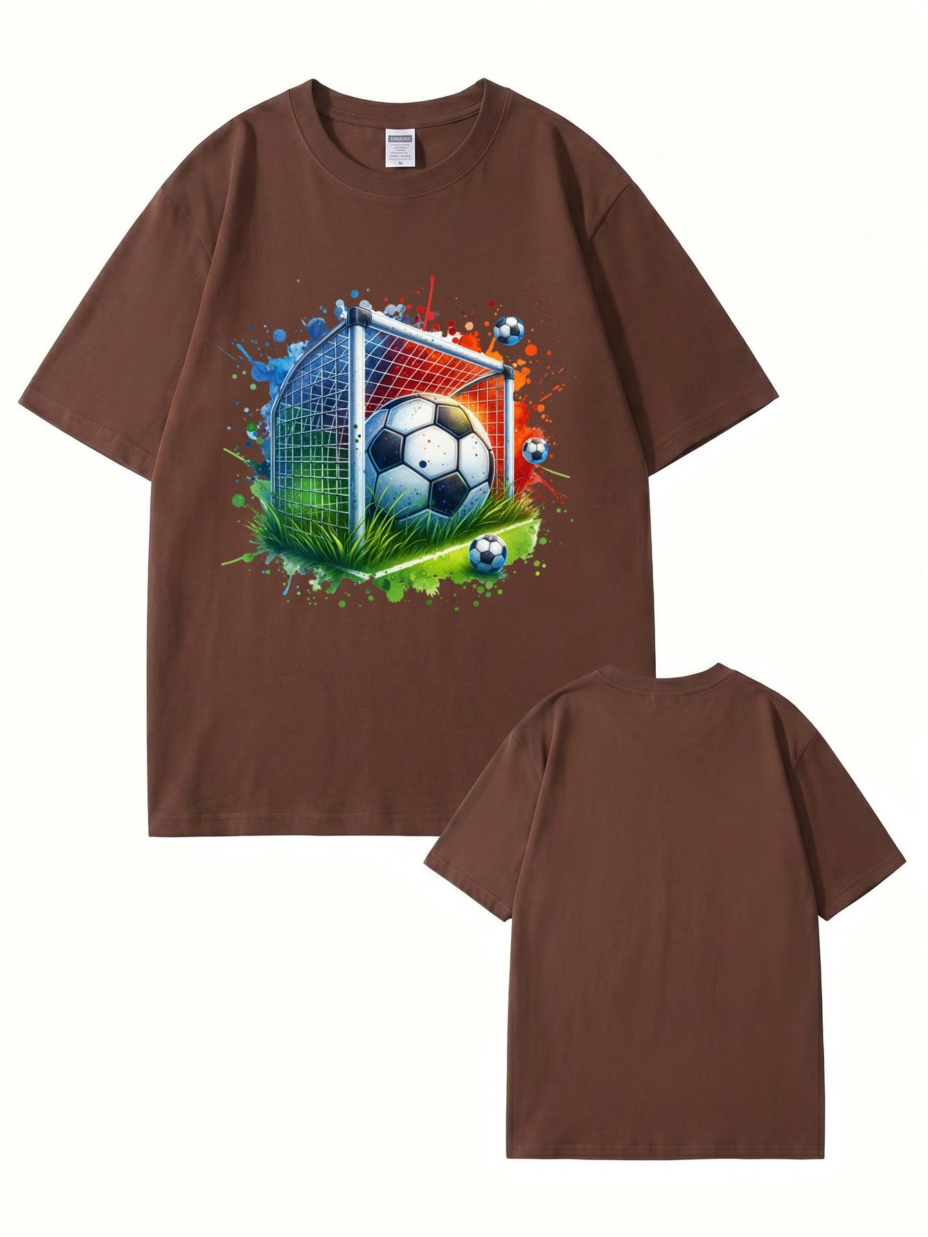 Soccer Goal Art Graphic Print T-Shirt - Premium 200gsm Cotton Tee