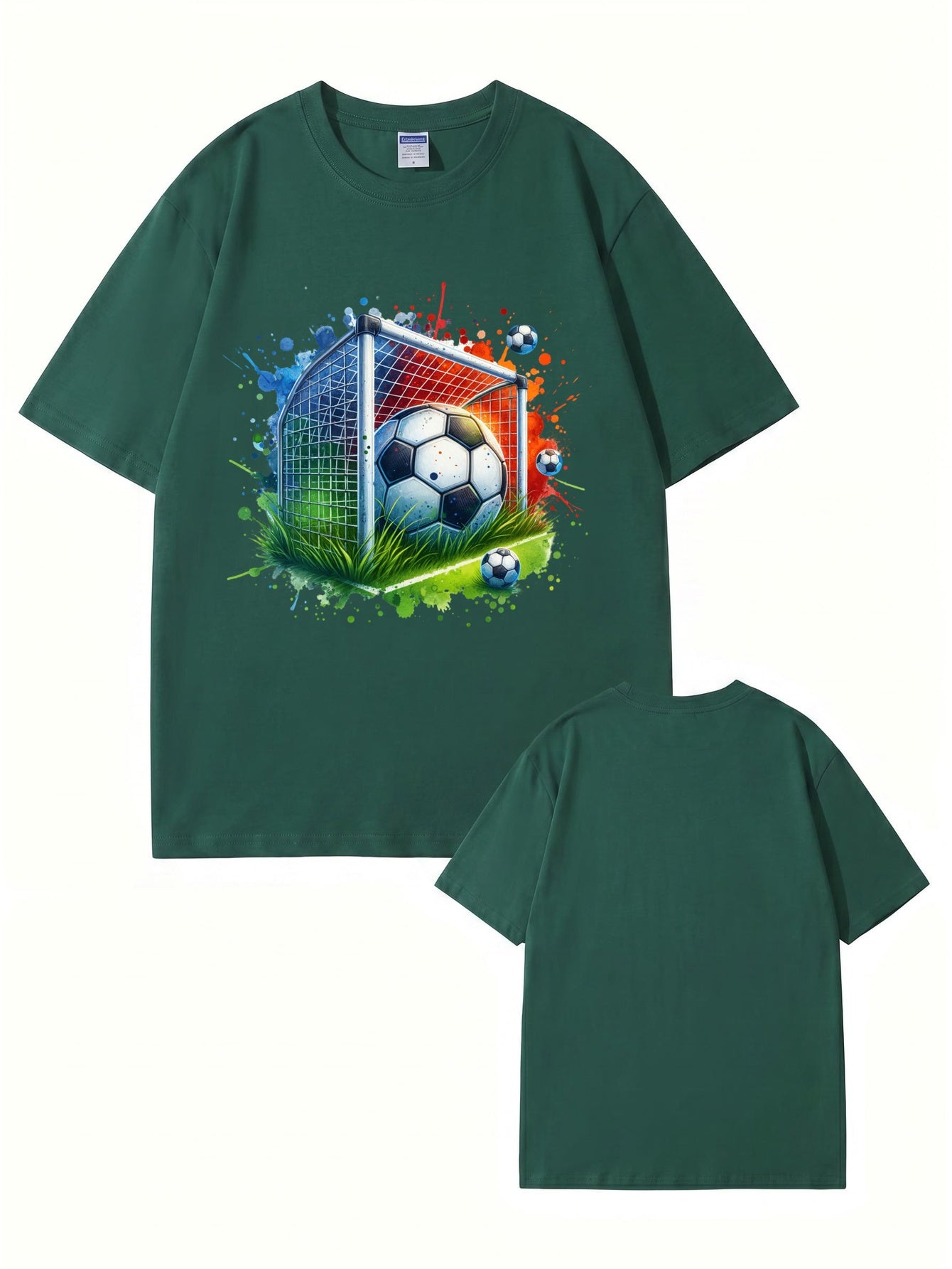 Soccer Goal Art Graphic Print T-Shirt - Premium 200gsm Cotton Tee