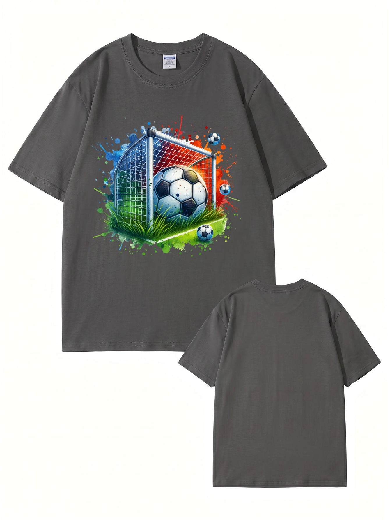 Soccer Goal Art Graphic Print T-Shirt - Premium 200gsm Cotton Tee