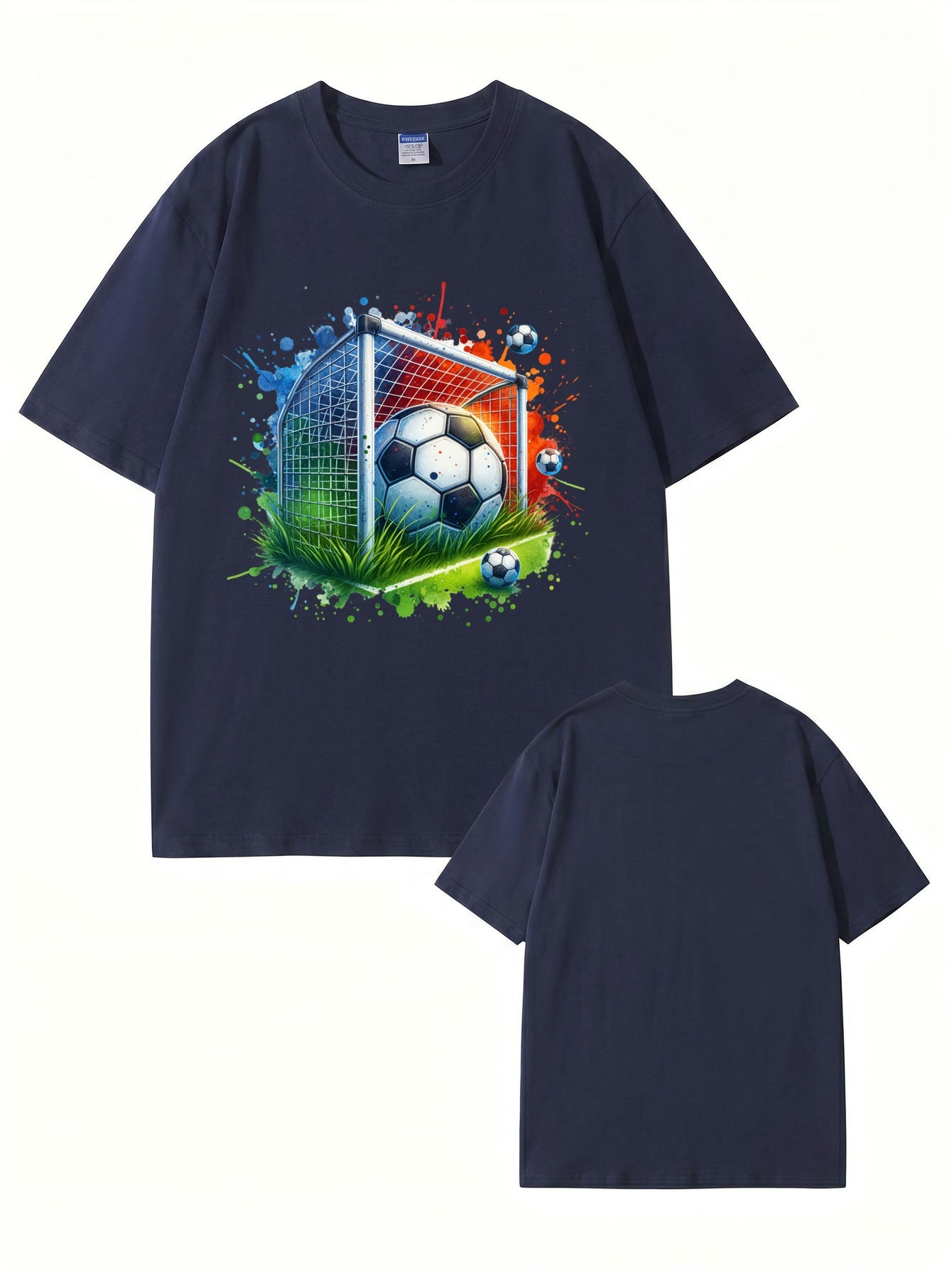 Soccer Goal Art Graphic Print T-Shirt - Premium 200gsm Cotton Tee