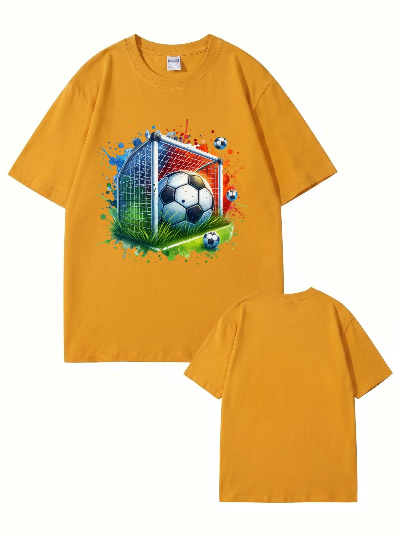 Soccer Goal Art Graphic Print T-Shirt - Premium 200gsm Cotton Tee