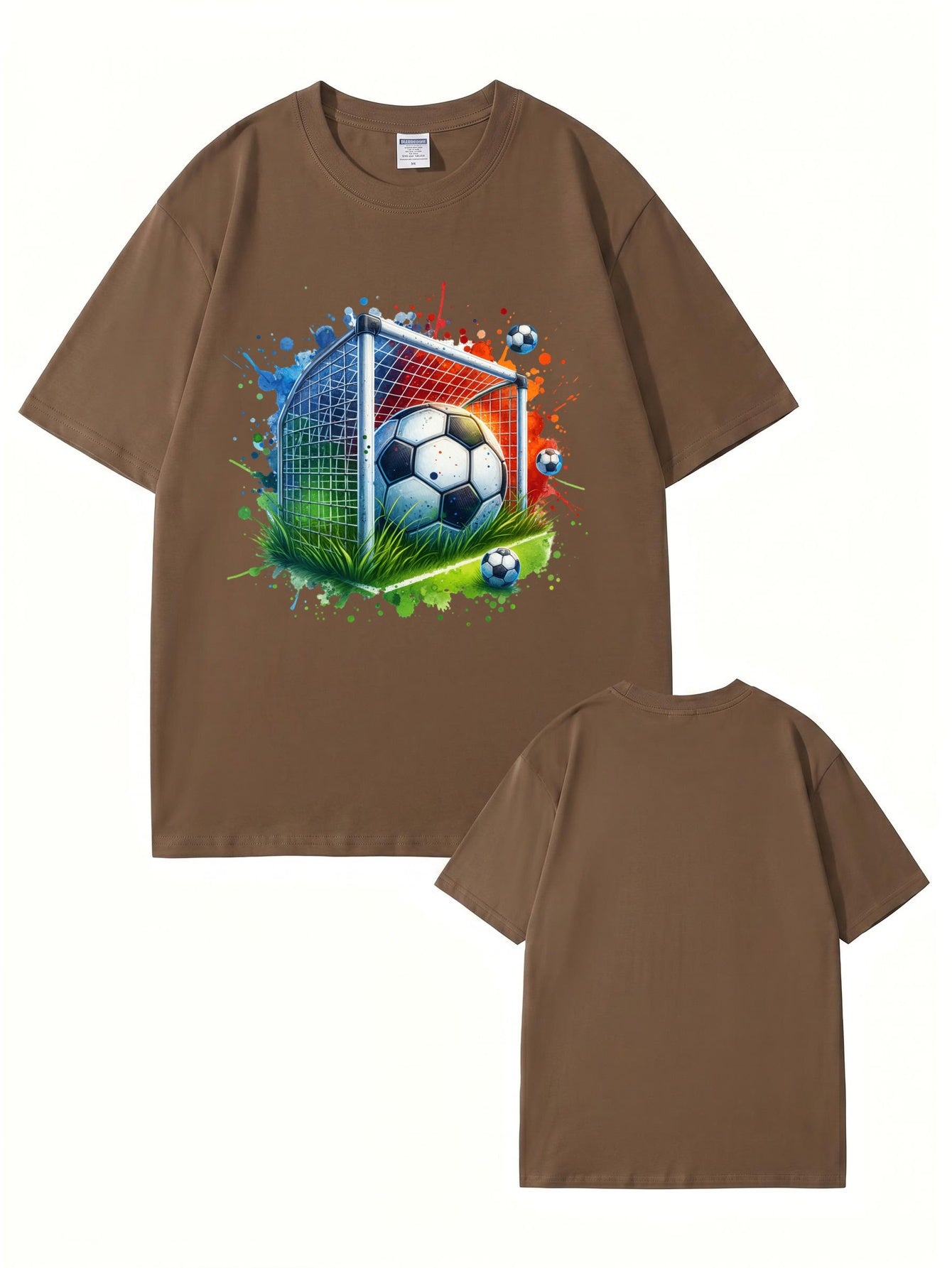 Soccer Goal Art Graphic Print T-Shirt - Premium 200gsm Cotton Tee