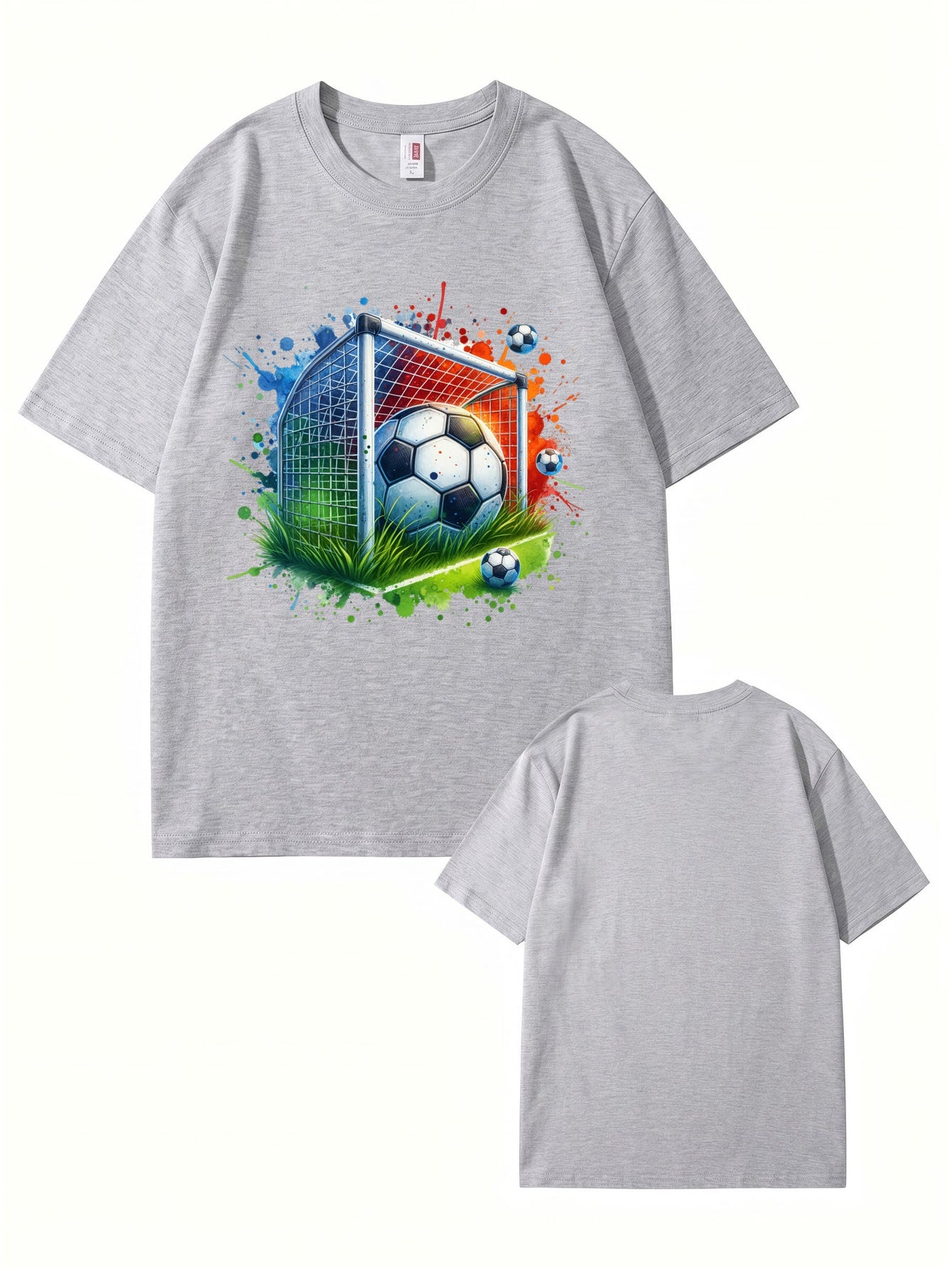 Soccer Goal Art Graphic Print T-Shirt - Premium 200gsm Cotton Tee