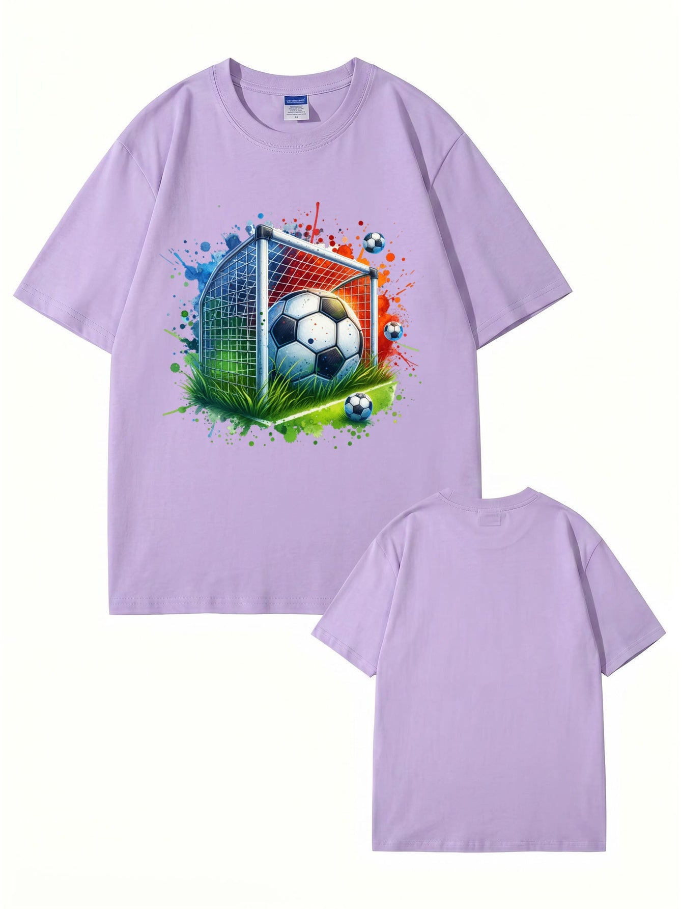 Soccer Goal Art Graphic Print T-Shirt - Premium 200gsm Cotton Tee