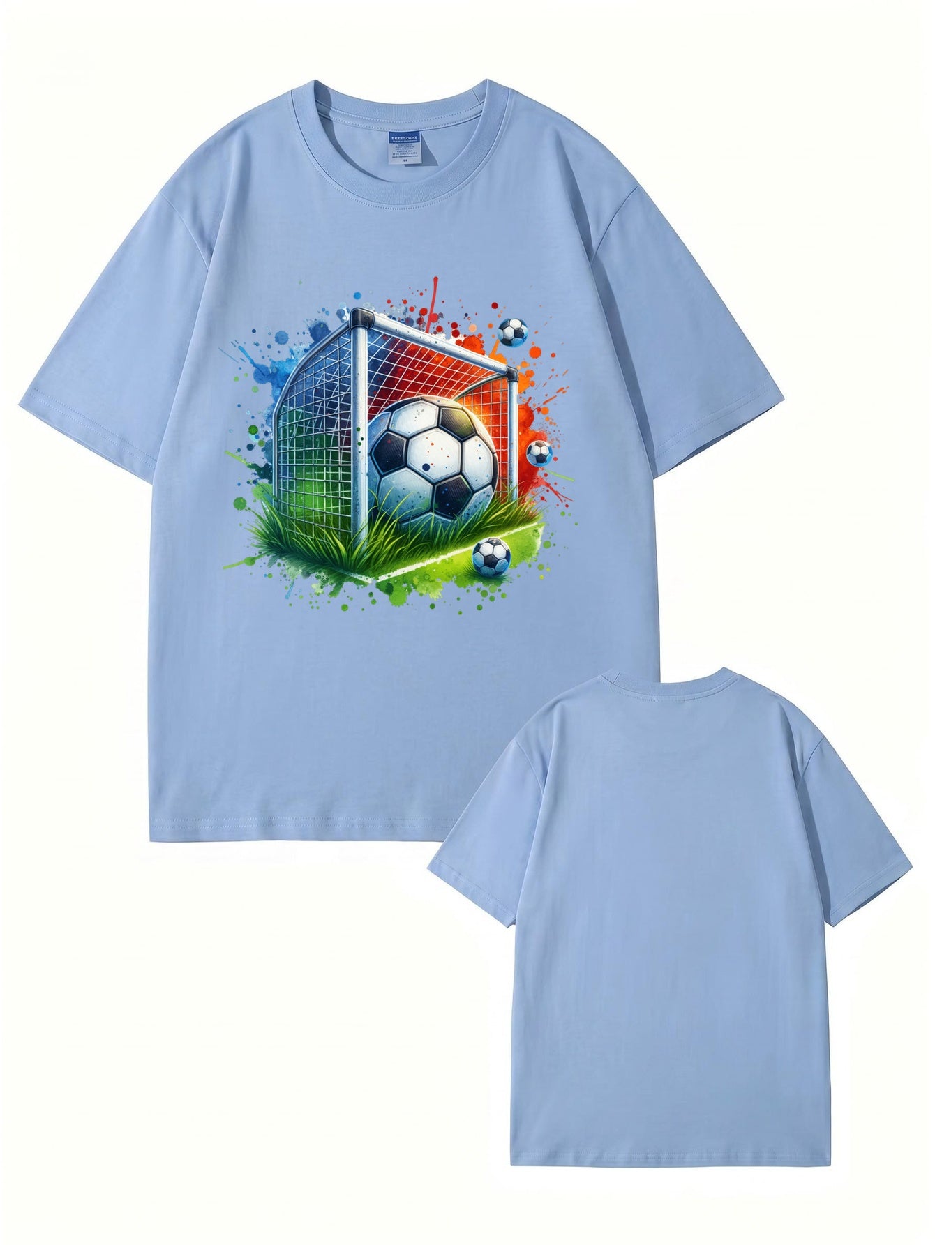 Soccer Goal Art Graphic Print T-Shirt - Premium 200gsm Cotton Tee