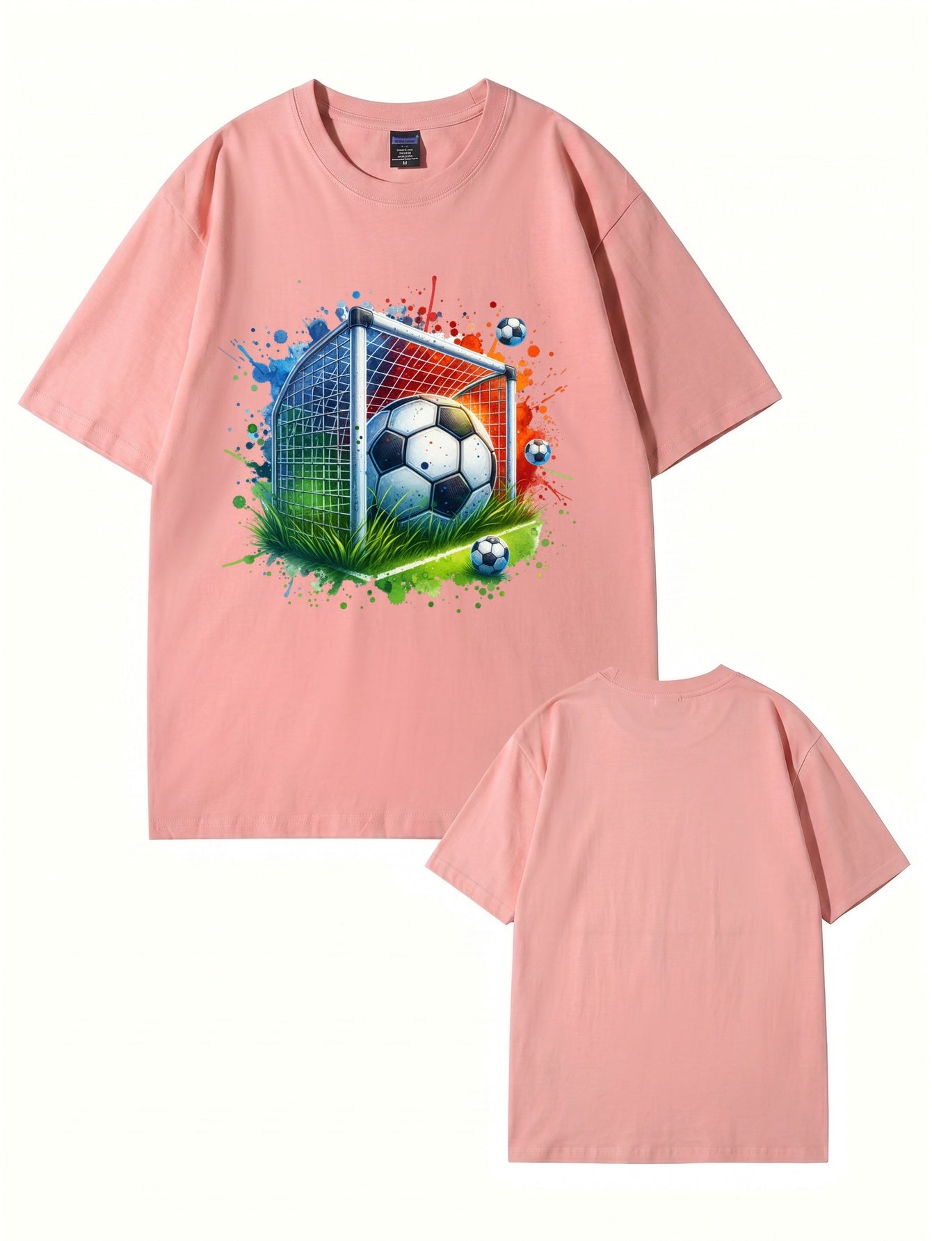 Soccer Goal Art Graphic Print T-Shirt - Premium 200gsm Cotton Tee
