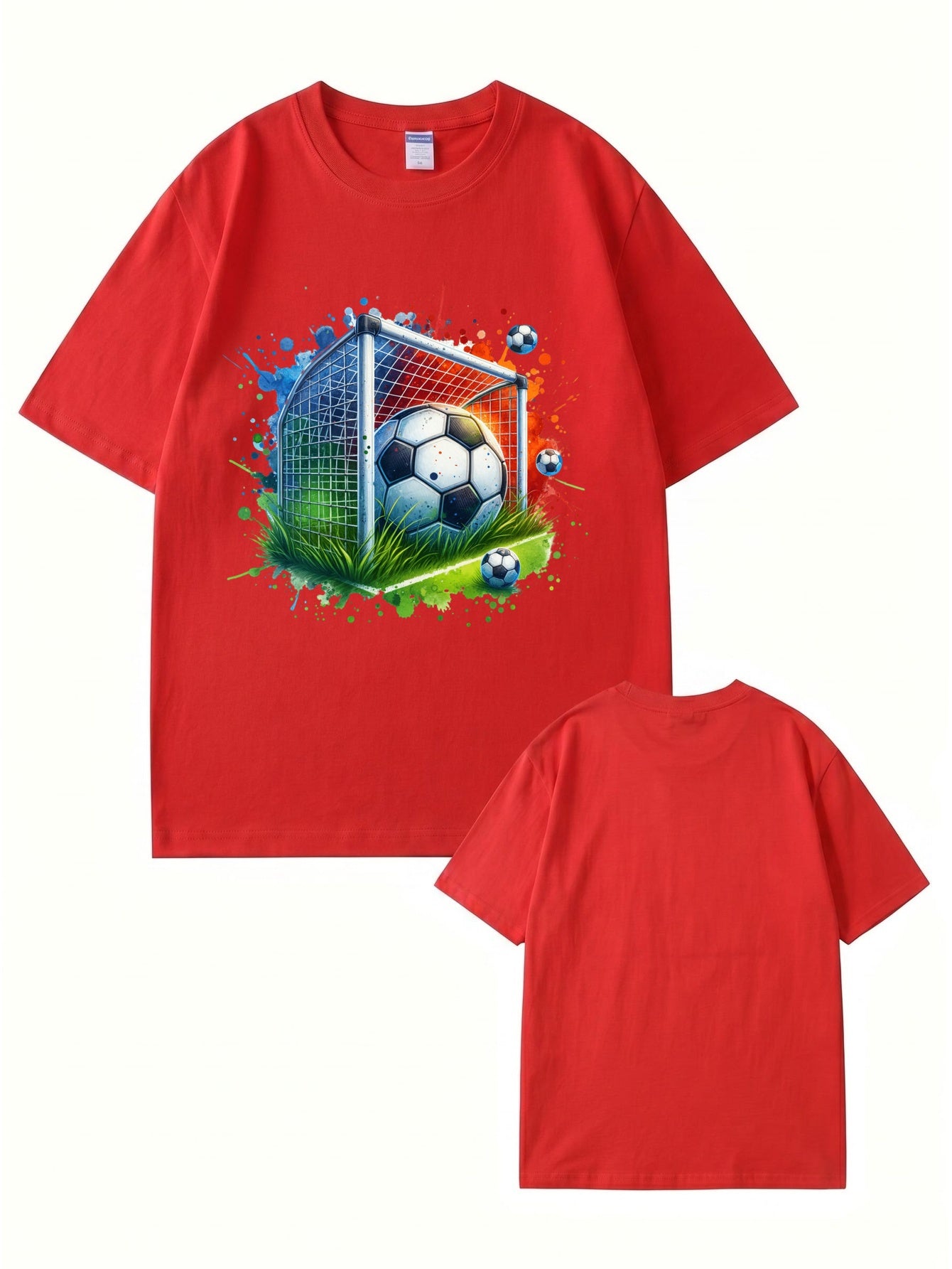 Soccer Goal Art Graphic Print T-Shirt - Premium 200gsm Cotton Tee