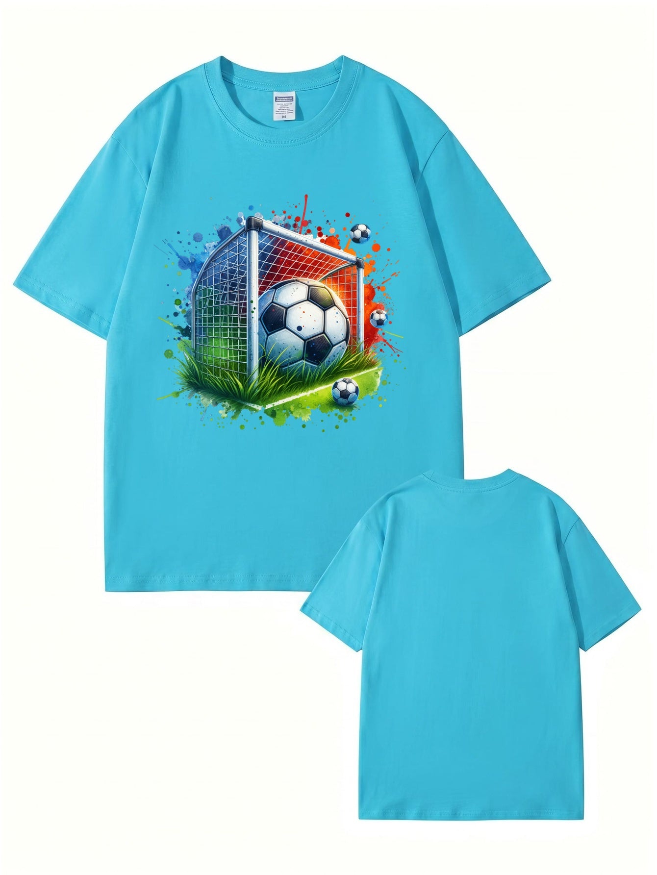 Soccer Goal Art Graphic Print T-Shirt - Premium 200gsm Cotton Tee