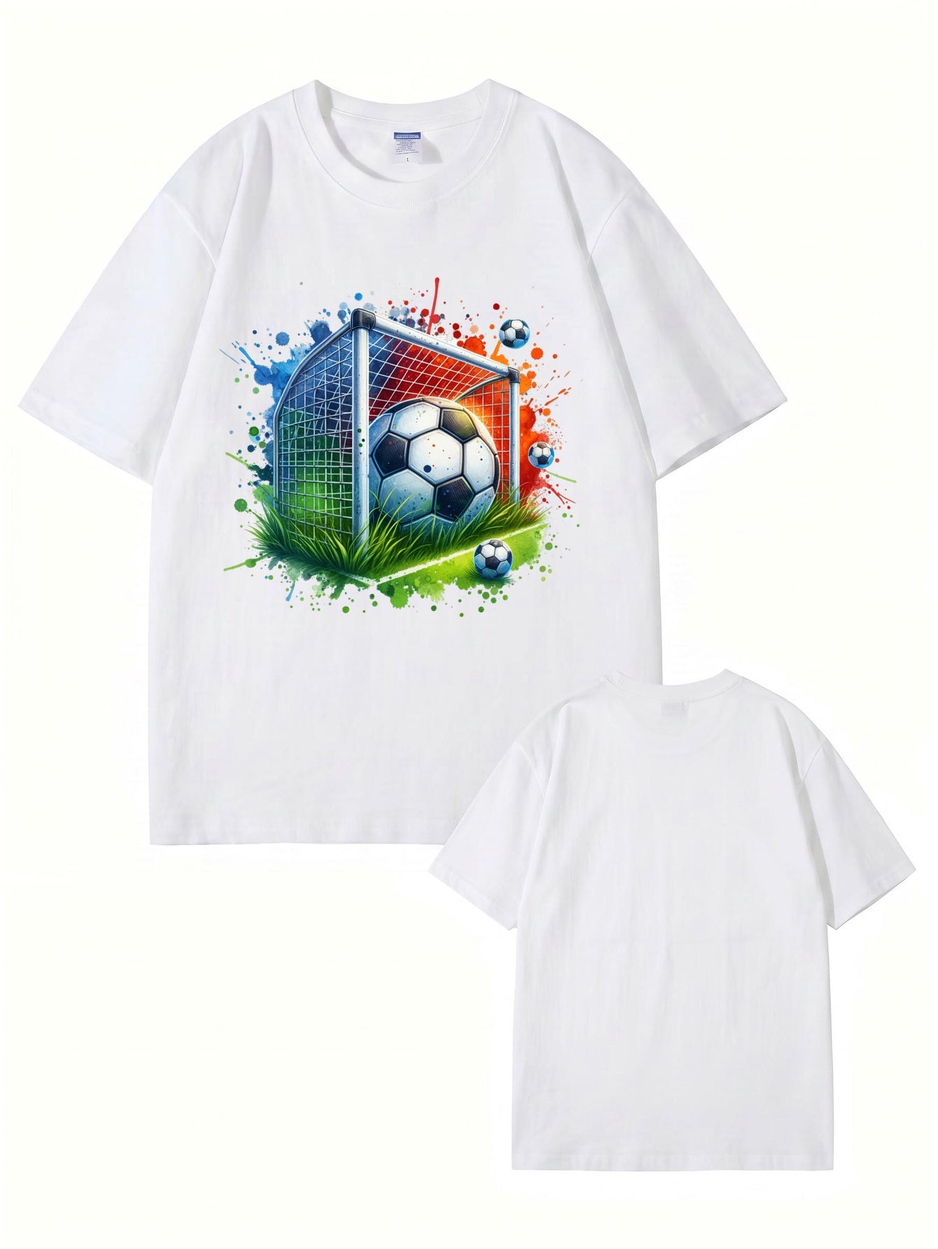 Soccer Goal Art Graphic Print T-Shirt - Premium 200gsm Cotton Tee