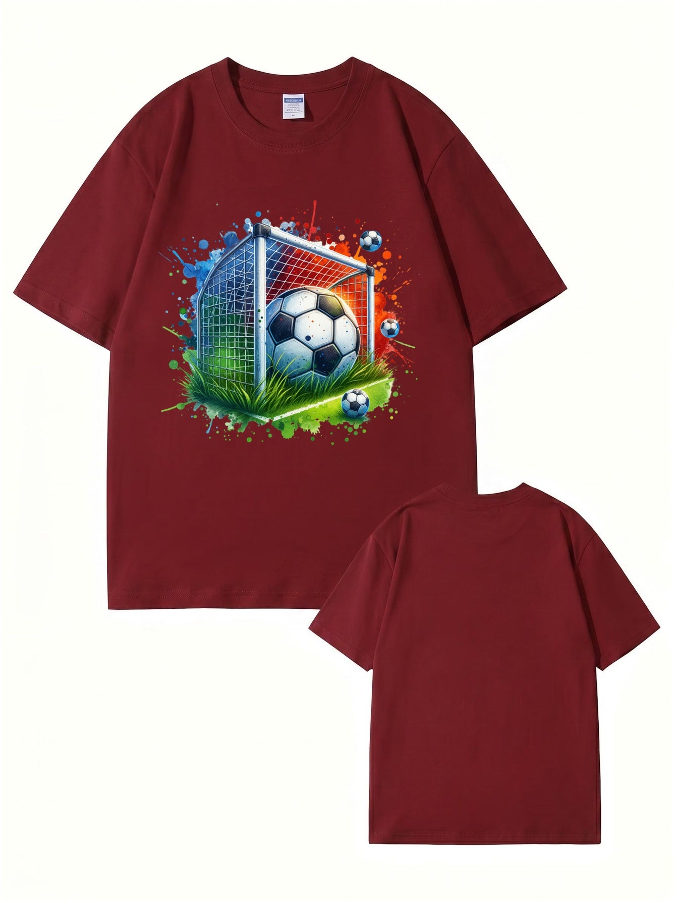 Soccer Goal Art Graphic Print T-Shirt - Premium 200gsm Cotton Tee