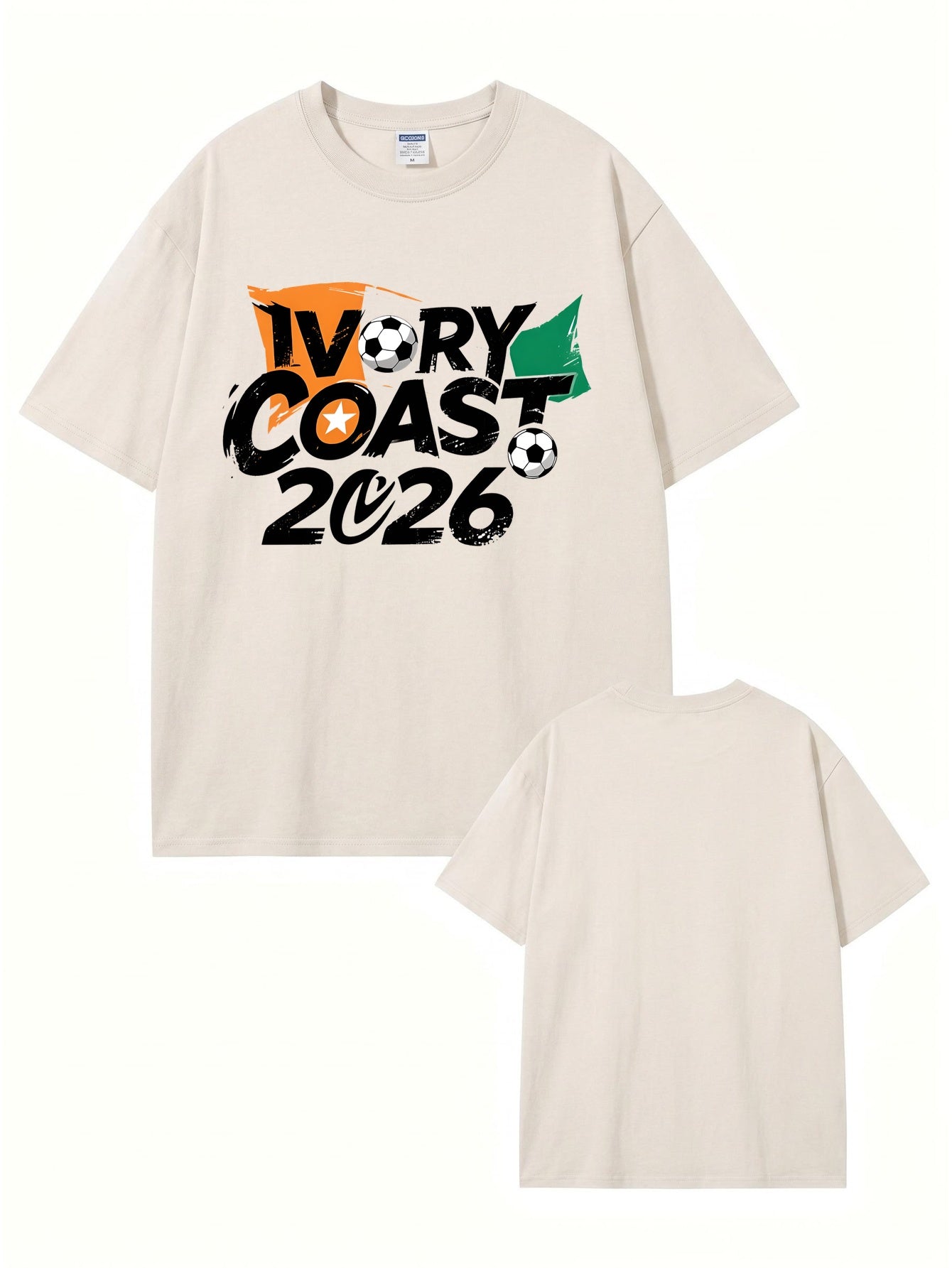 Ivory Coast 2026 Soccer Vintage Wash Cotton T-Shirt