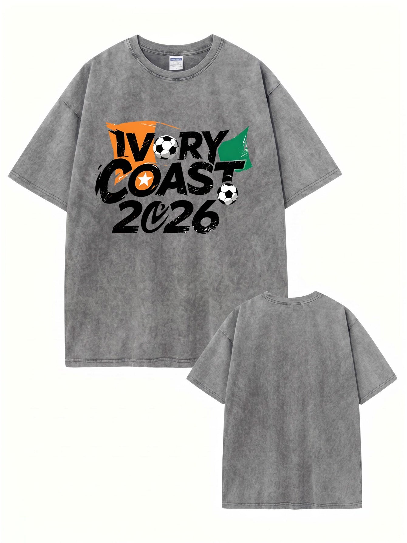 Ivory Coast 2026 Soccer Vintage Wash Cotton T-Shirt