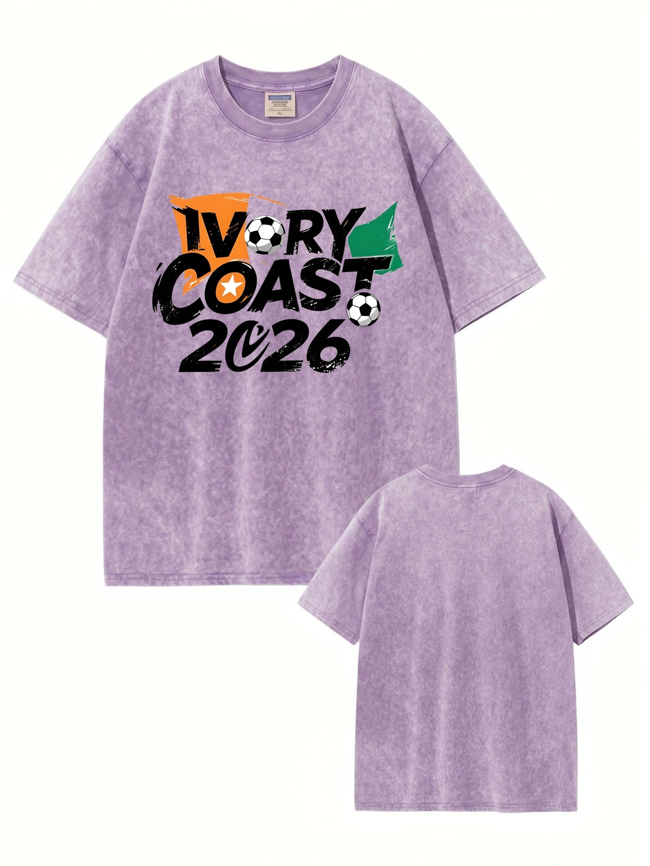 Ivory Coast 2026 Soccer Vintage Wash Cotton T-Shirt