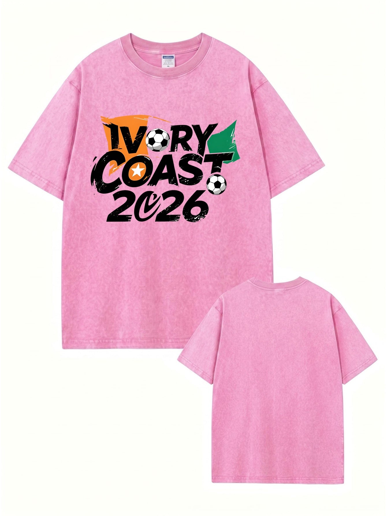 Ivory Coast 2026 Soccer Vintage Wash Cotton T-Shirt