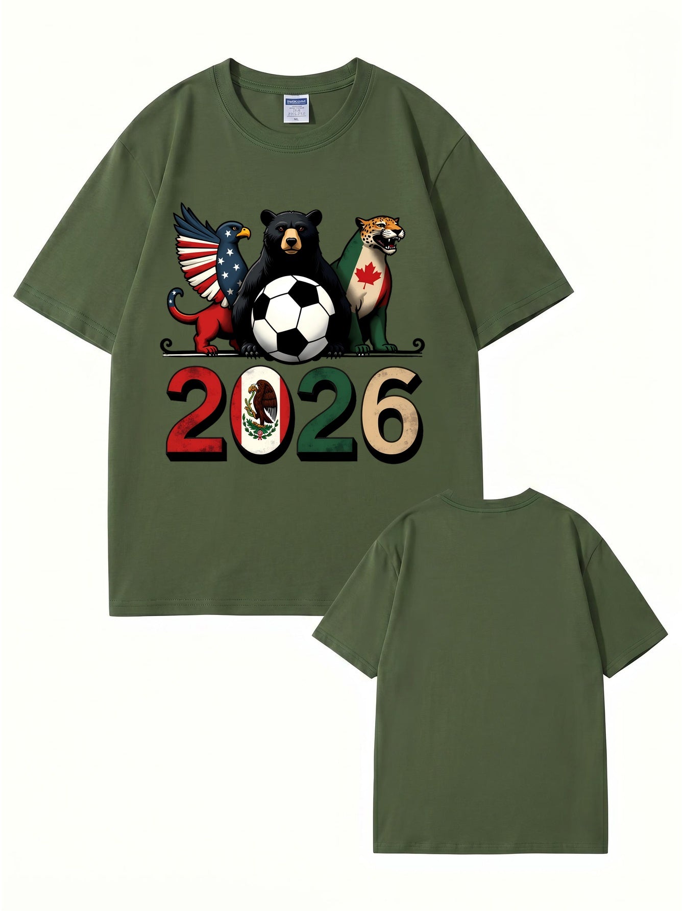 2026 World Cup Soccer Graphic T-Shirt - North America Nation Animal Design