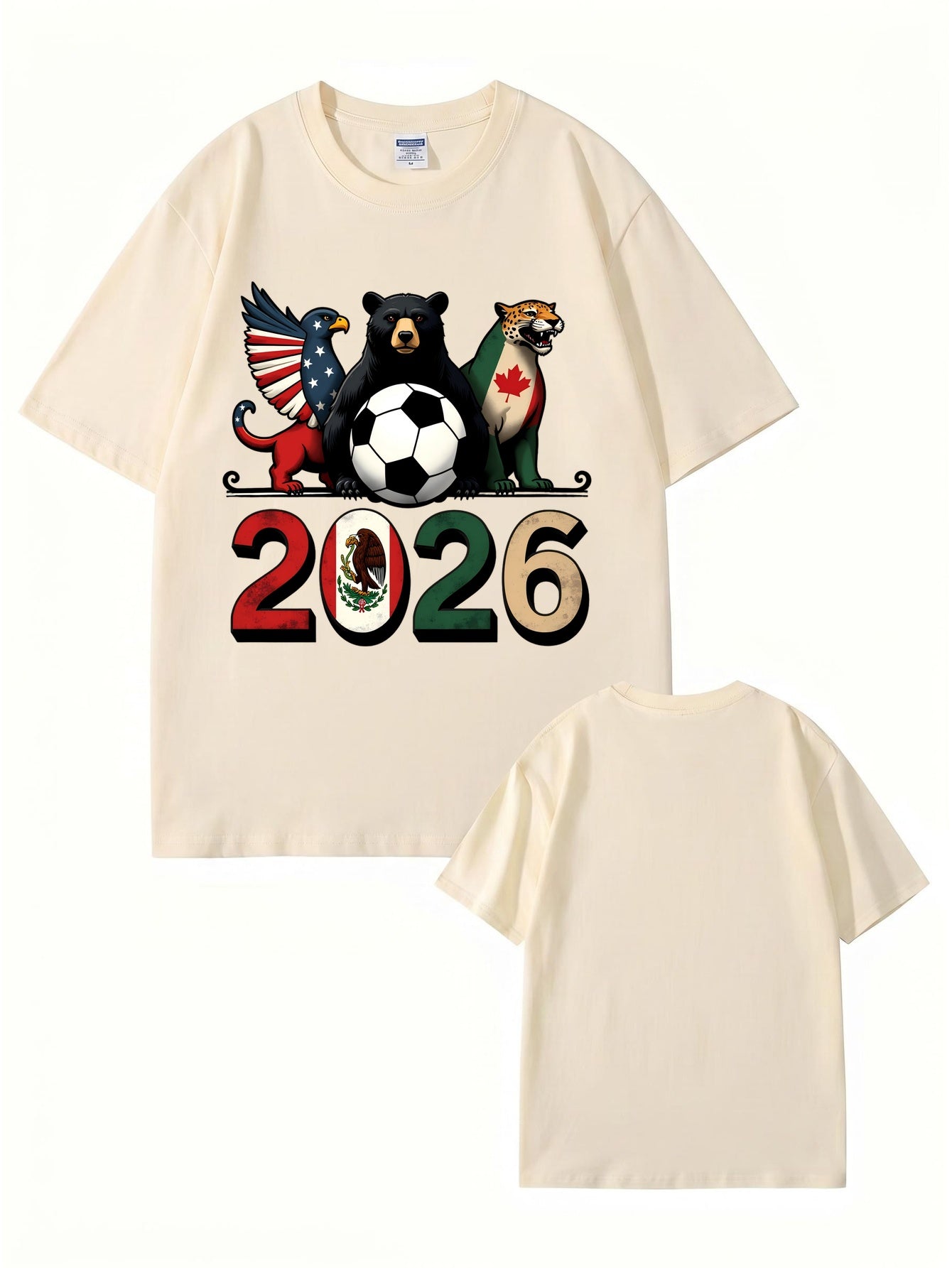 2026 World Cup Soccer Graphic T-Shirt - North America Nation Animal Design