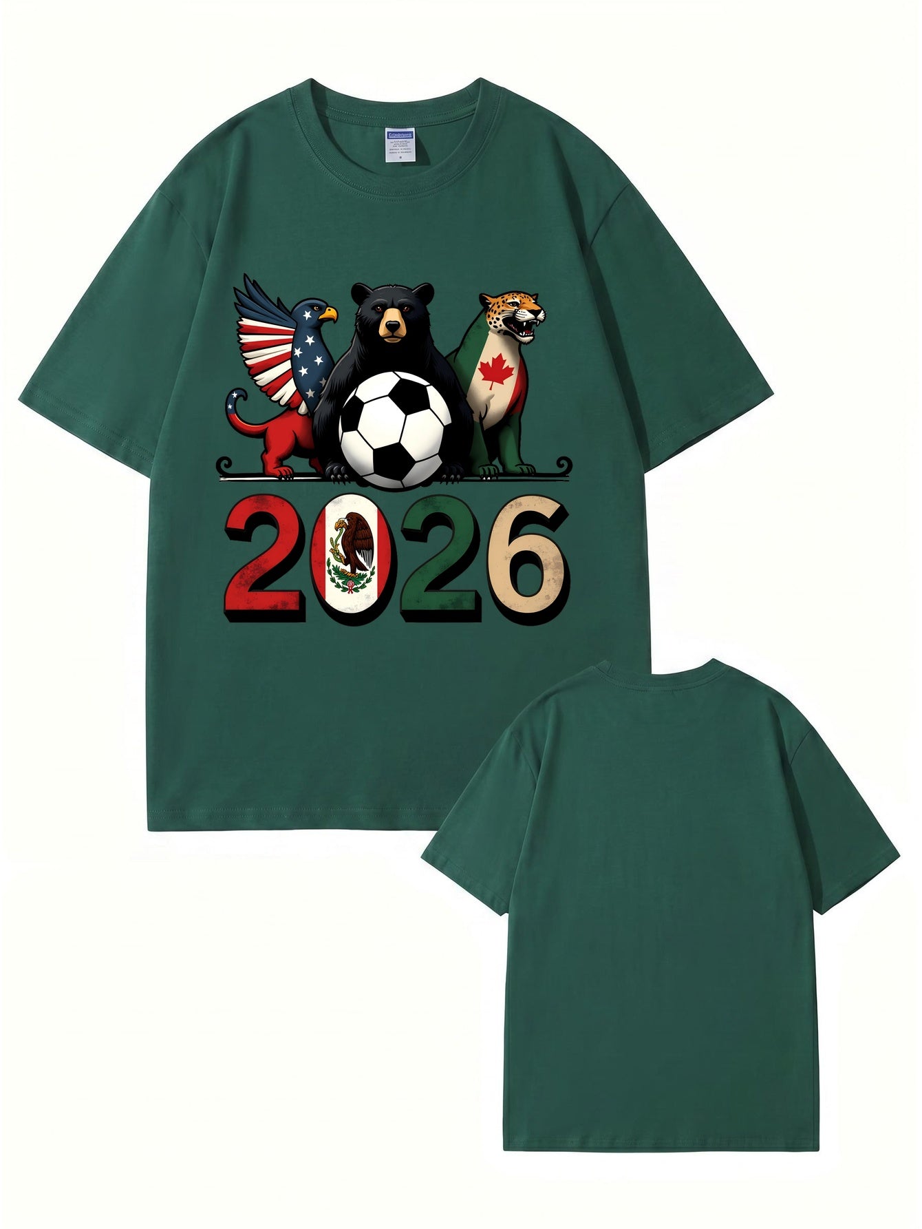 2026 World Cup Soccer Graphic T-Shirt - North America Nation Animal Design