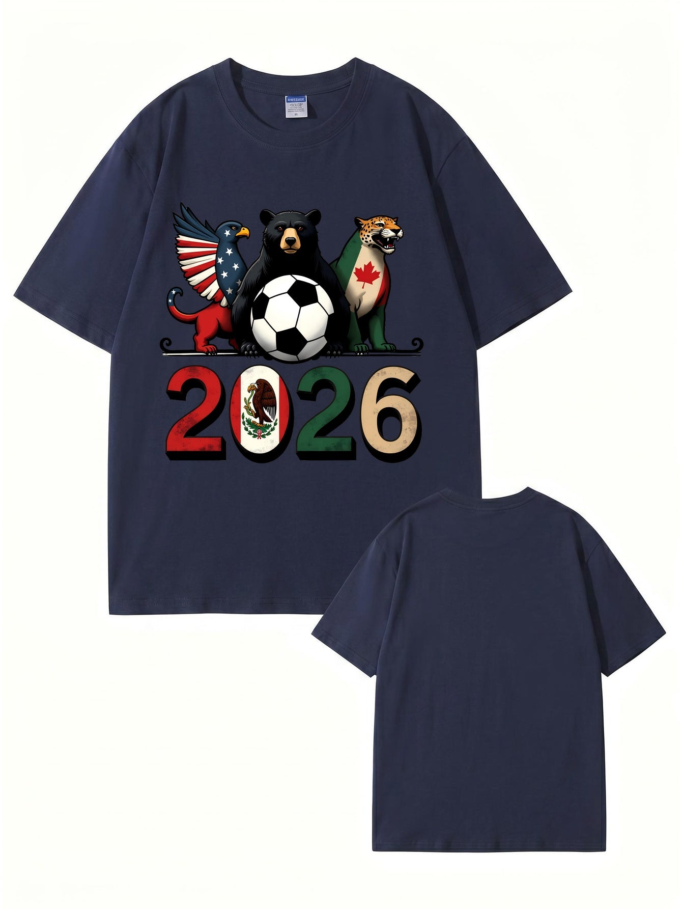 2026 World Cup Soccer Graphic T-Shirt - North America Nation Animal Design