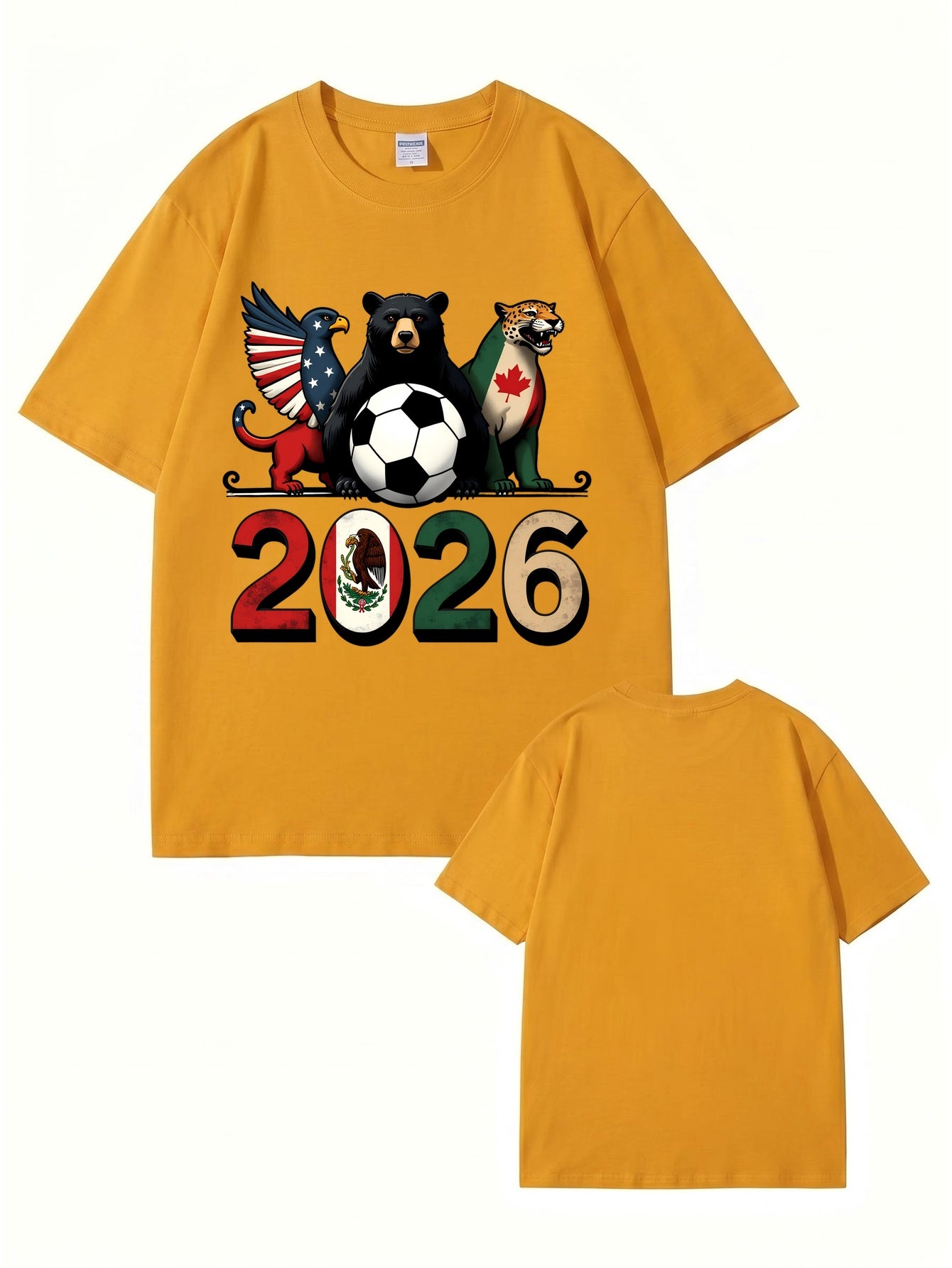 2026 World Cup Soccer Graphic T-Shirt - North America Nation Animal Design