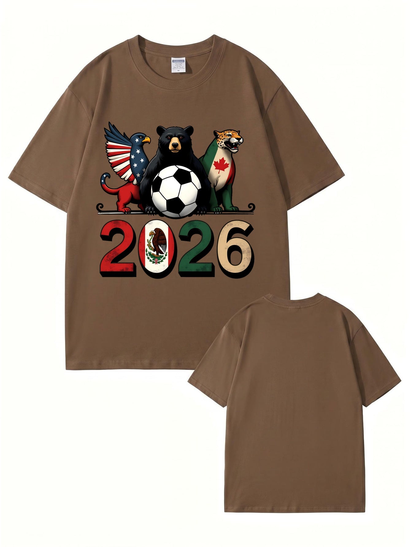 2026 World Cup Soccer Graphic T-Shirt - North America Nation Animal Design