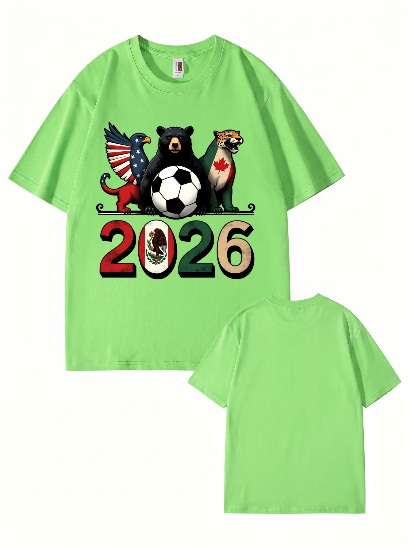 2026 World Cup Soccer Graphic T-Shirt - North America Nation Animal Design