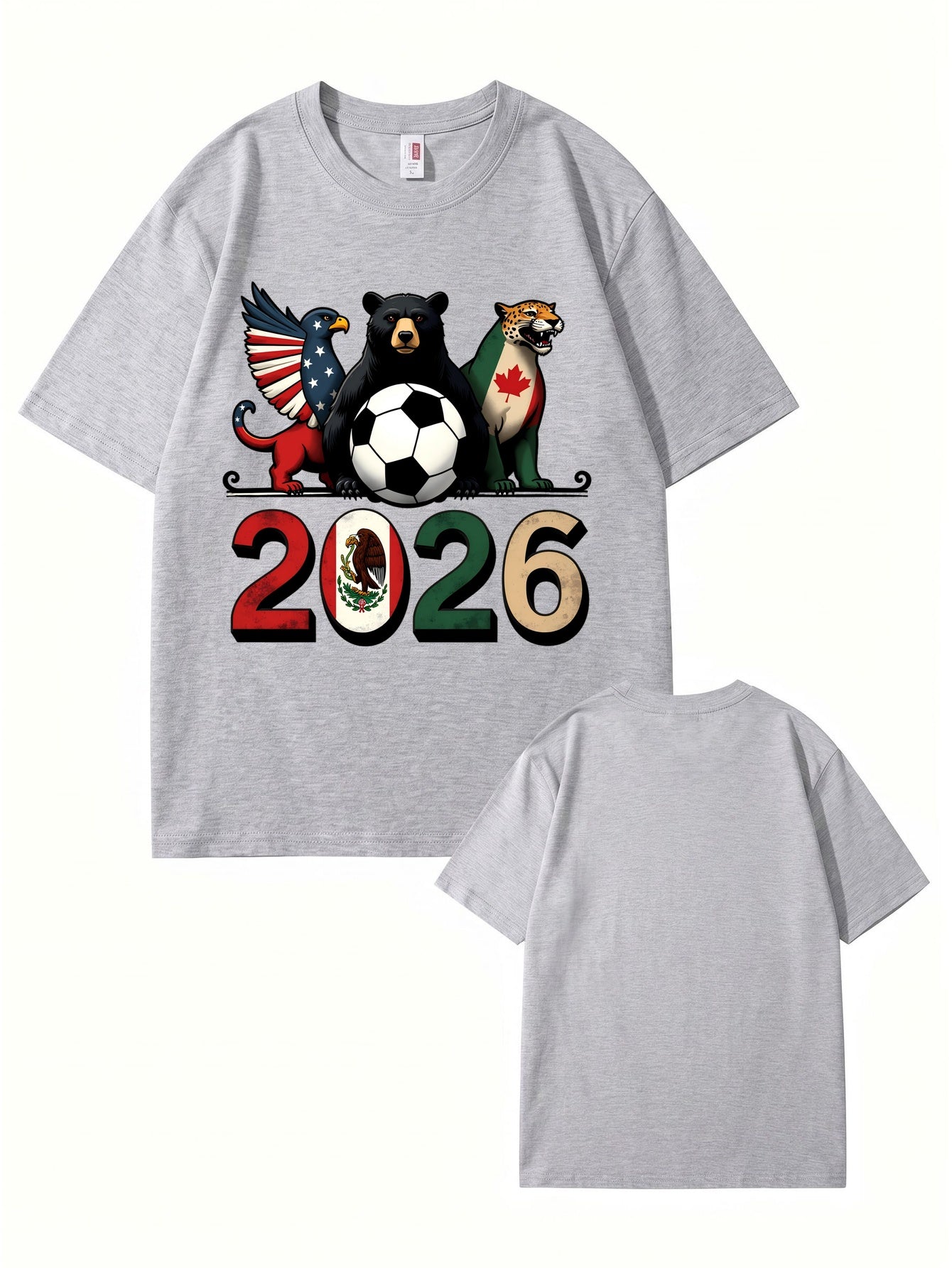 2026 World Cup Soccer Graphic T-Shirt - North America Nation Animal Design