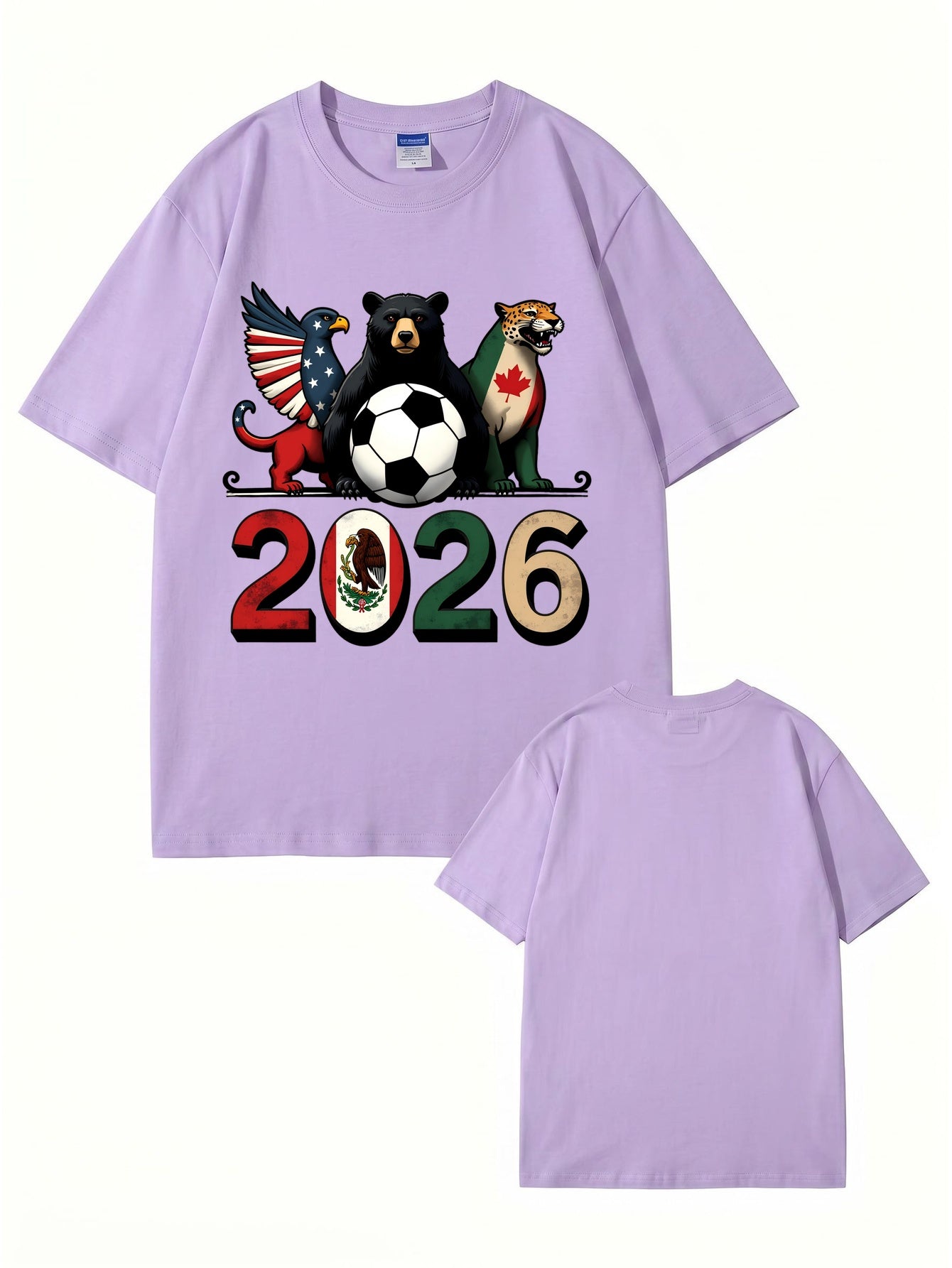 2026 World Cup Soccer Graphic T-Shirt - North America Nation Animal Design