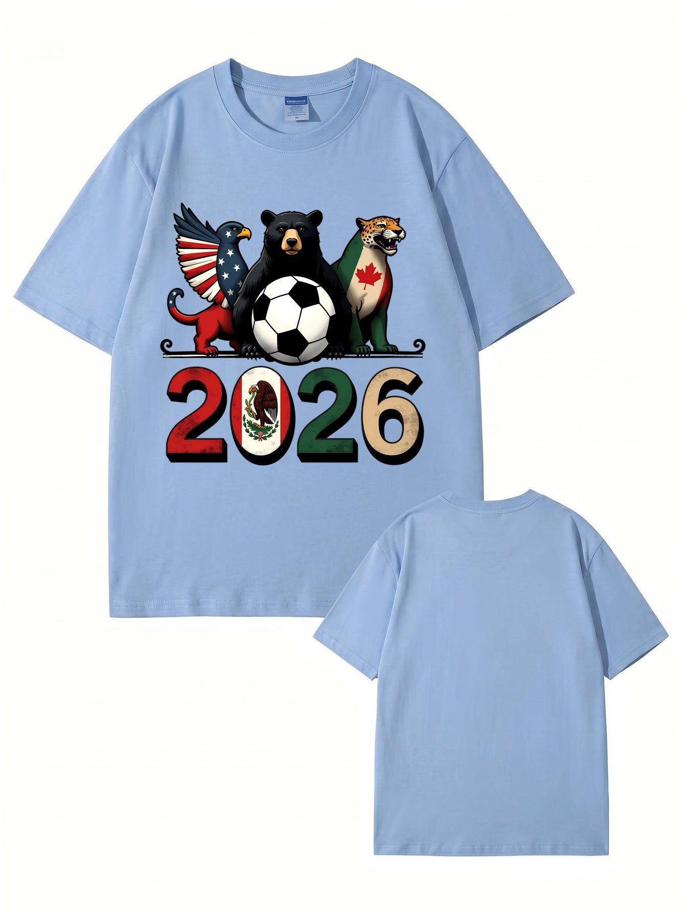 2026 World Cup Soccer Graphic T-Shirt - North America Nation Animal Design