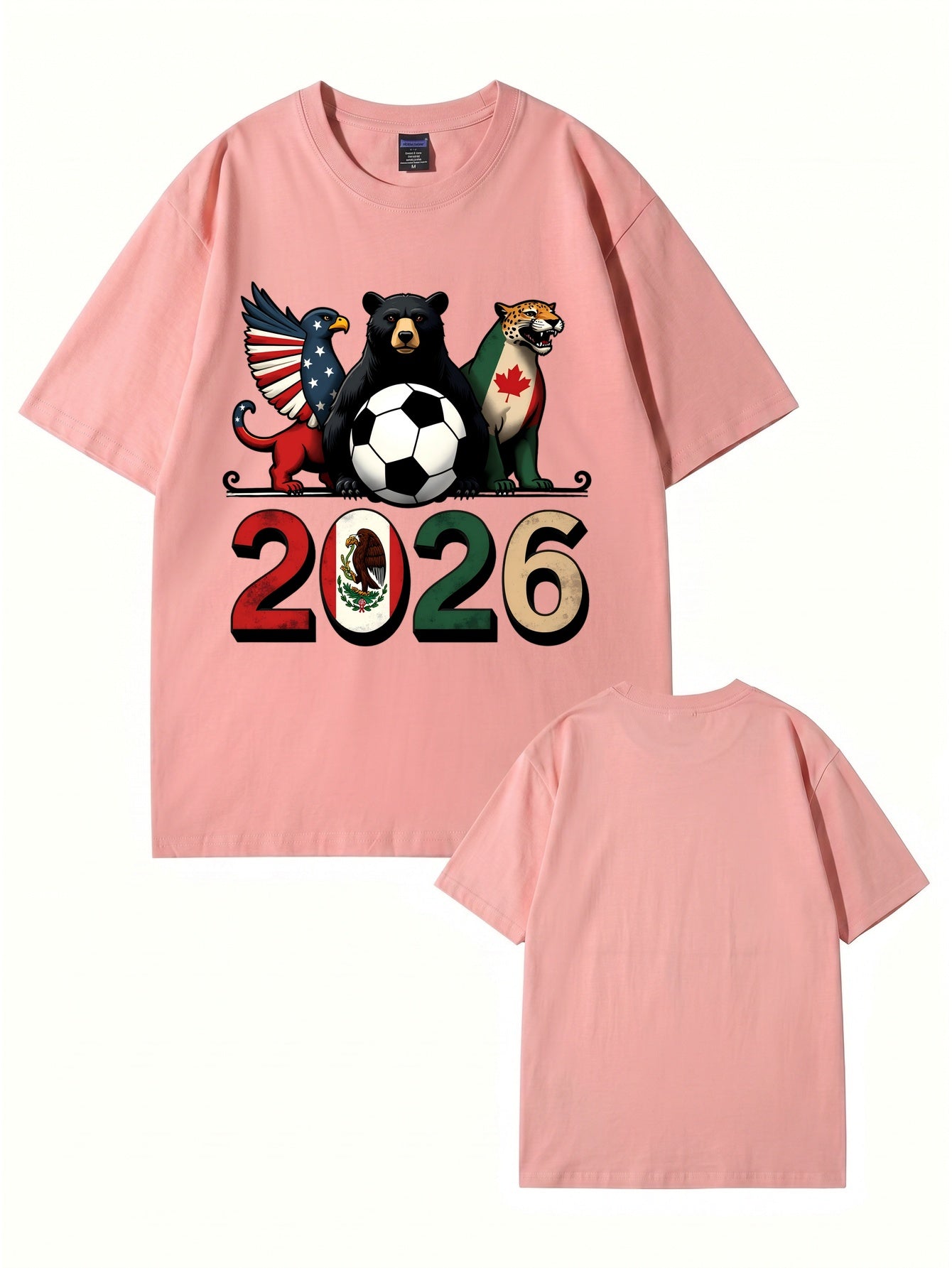 2026 World Cup Soccer Graphic T-Shirt - North America Nation Animal Design