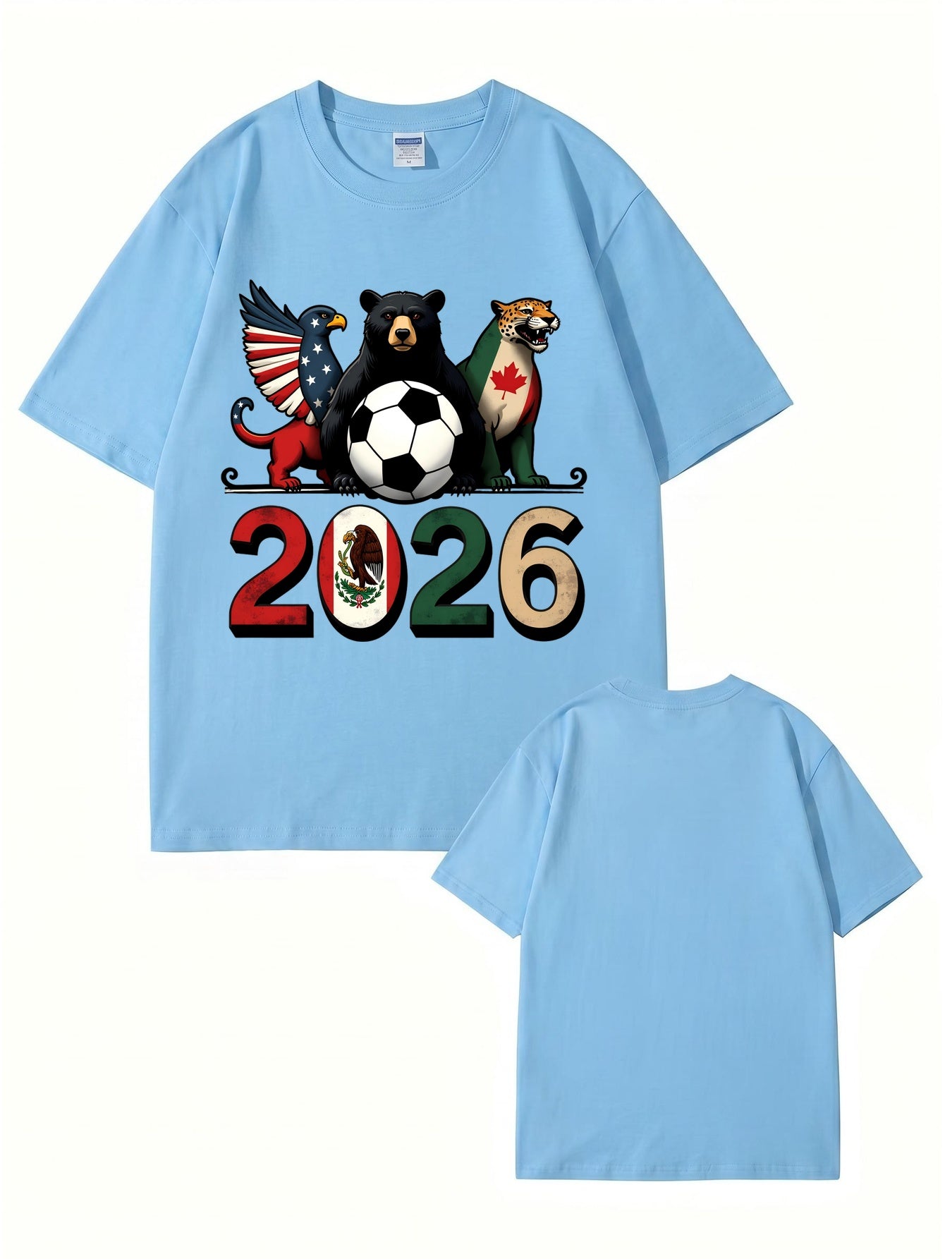 2026 World Cup Soccer Graphic T-Shirt - North America Nation Animal Design