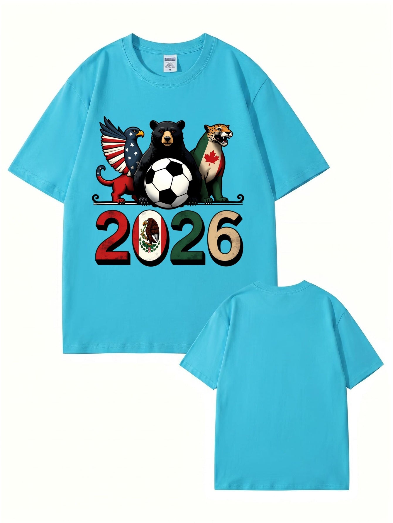 2026 World Cup Soccer Graphic T-Shirt - North America Nation Animal Design