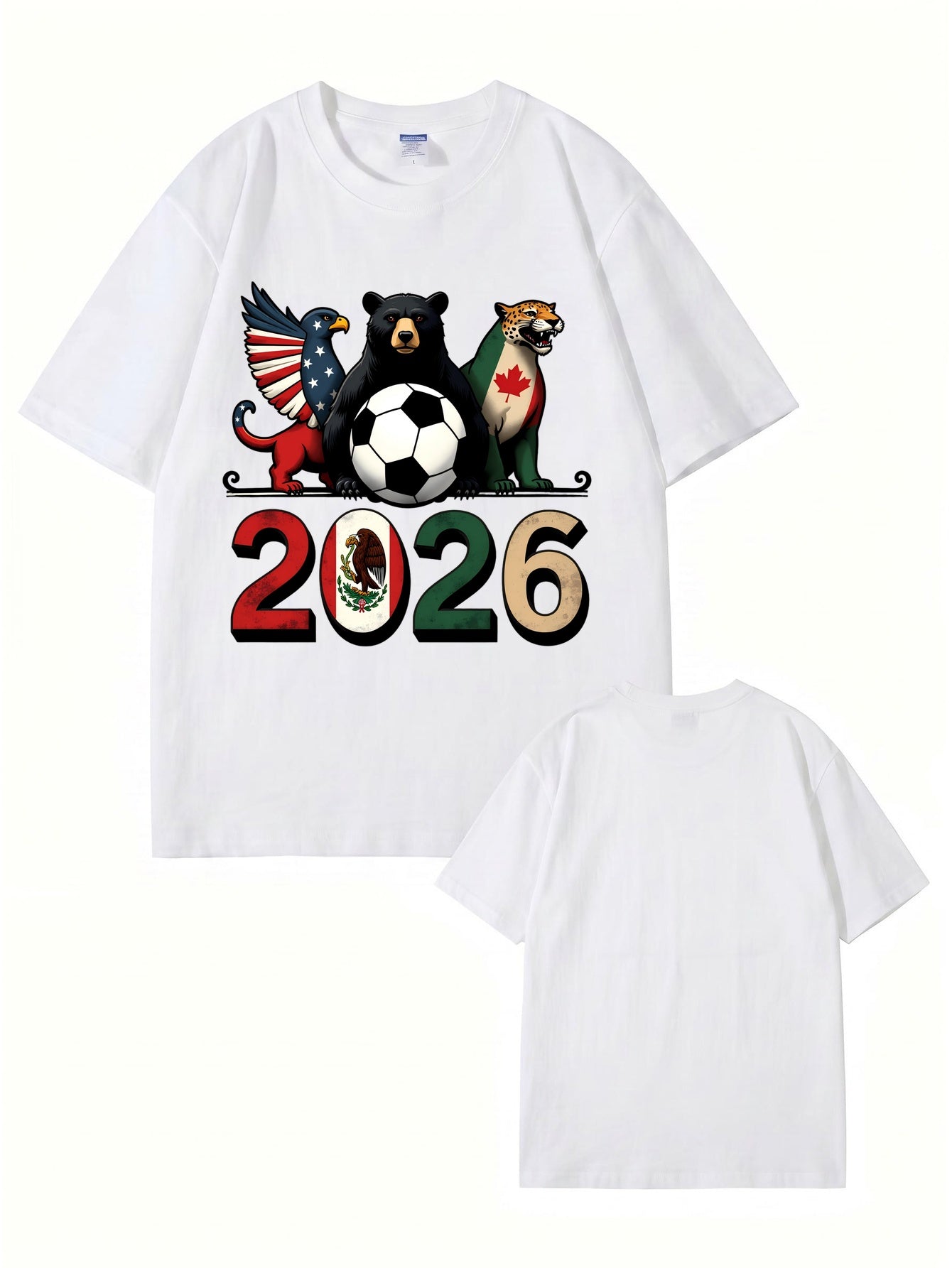 2026 World Cup Soccer Graphic T-Shirt - North America Nation Animal Design