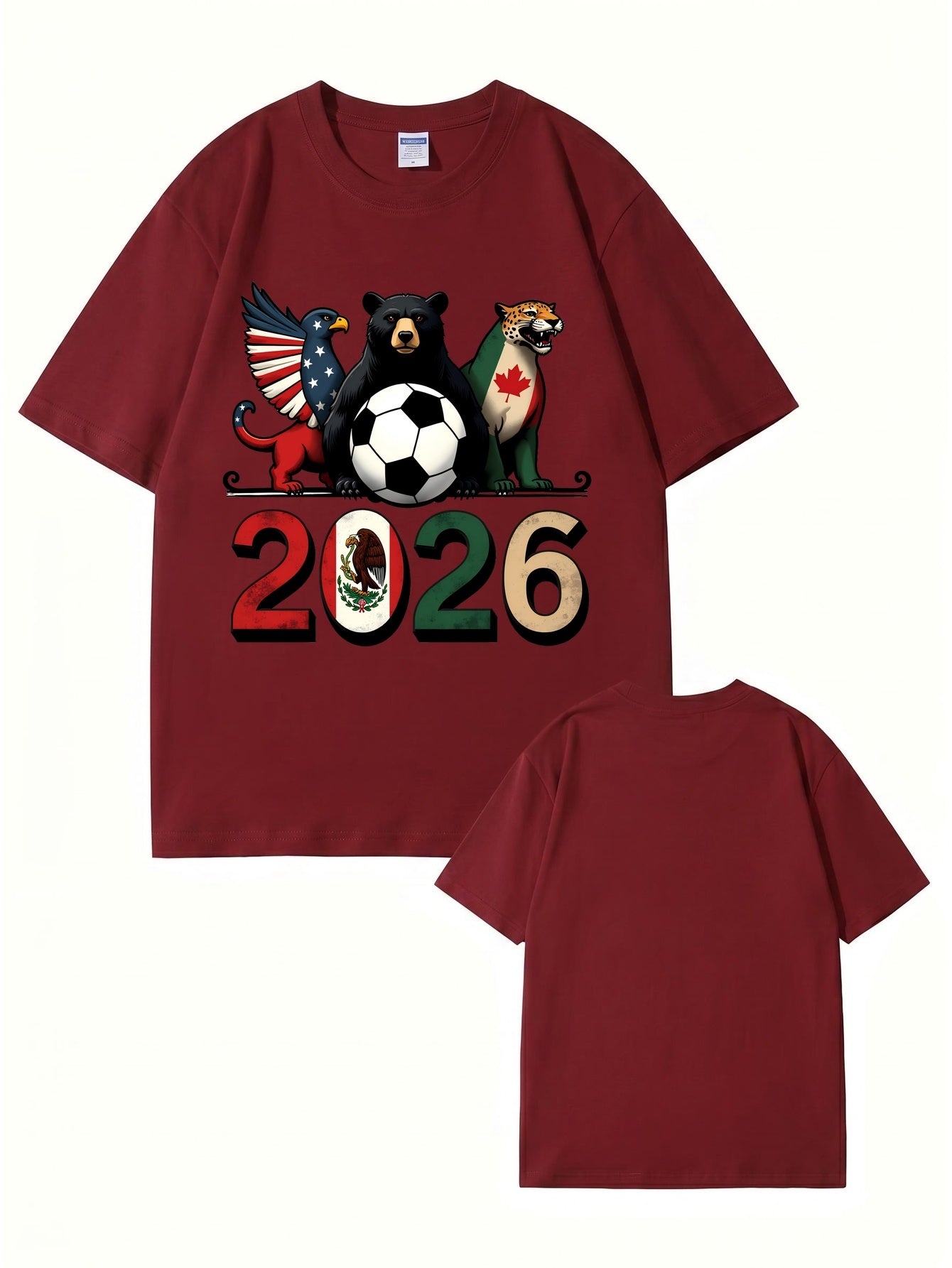 2026 World Cup Soccer Graphic T-Shirt - North America Nation Animal Design