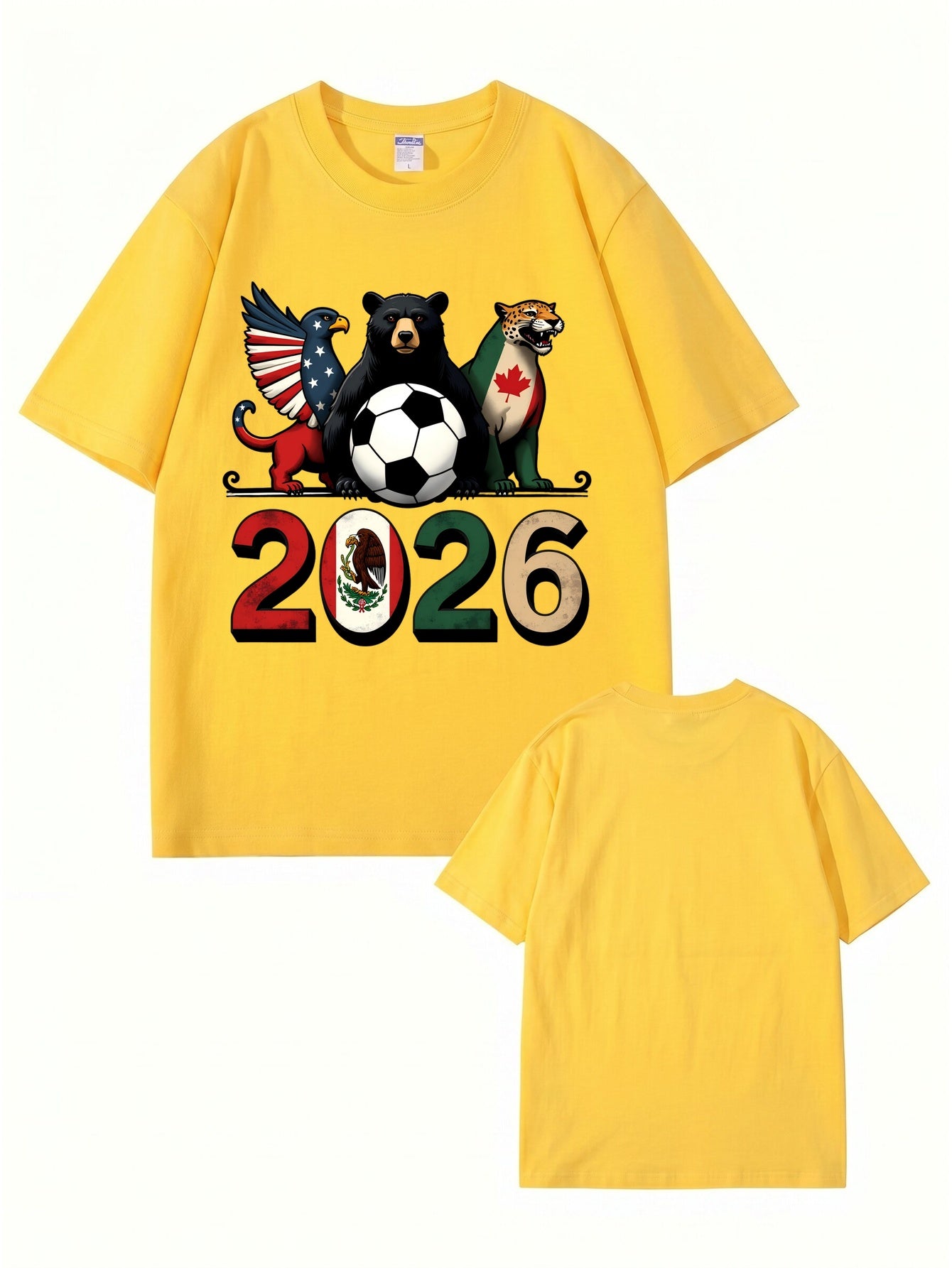 2026 World Cup Soccer Graphic T-Shirt - North America Nation Animal Design