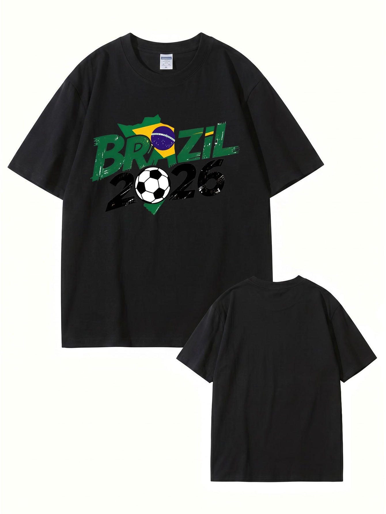 Brazil 2026 World Cup Soccer Graphic Print Premium Cotton T-Shirt