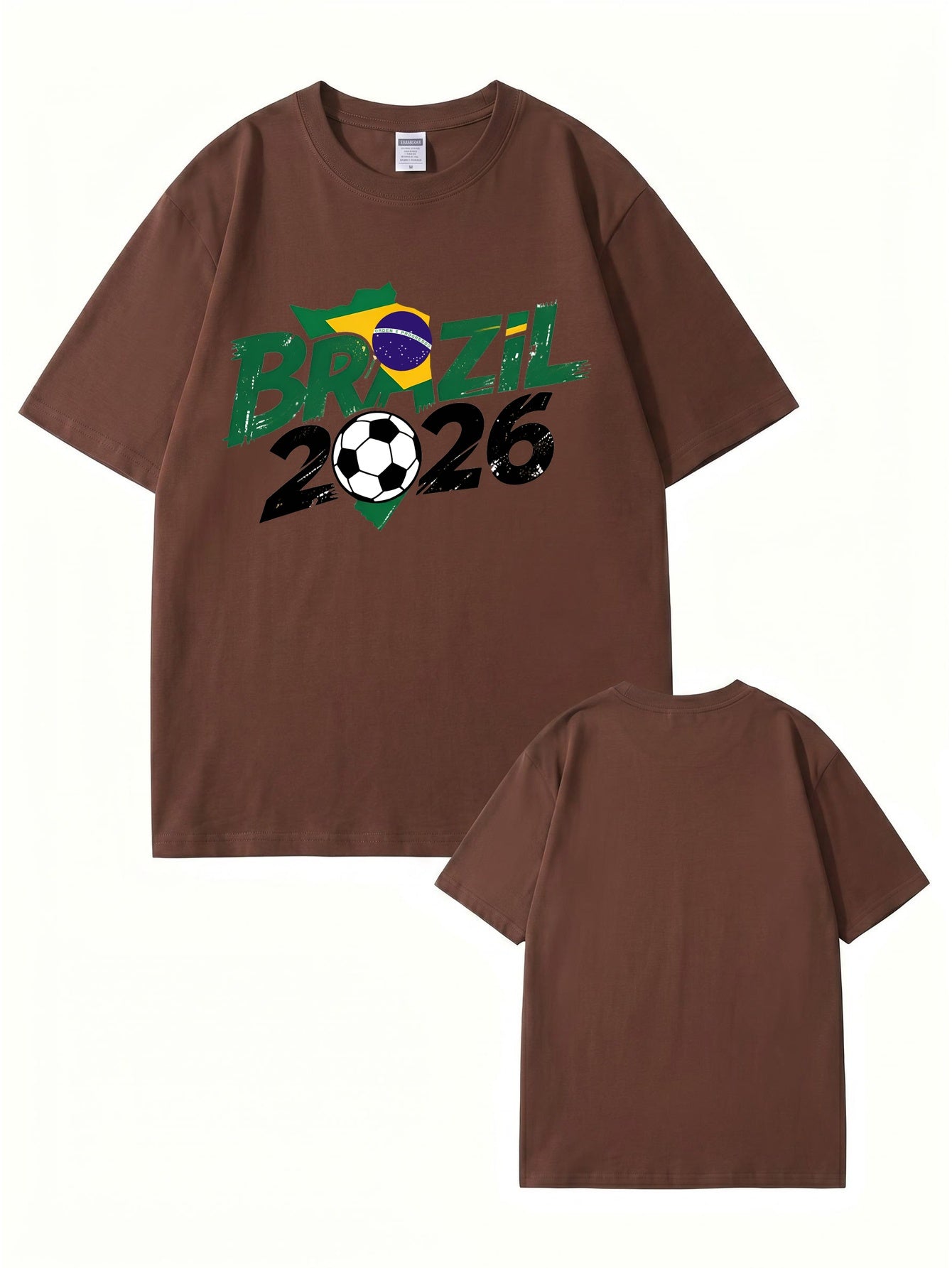 Brazil 2026 World Cup Soccer Graphic Print Premium Cotton T-Shirt