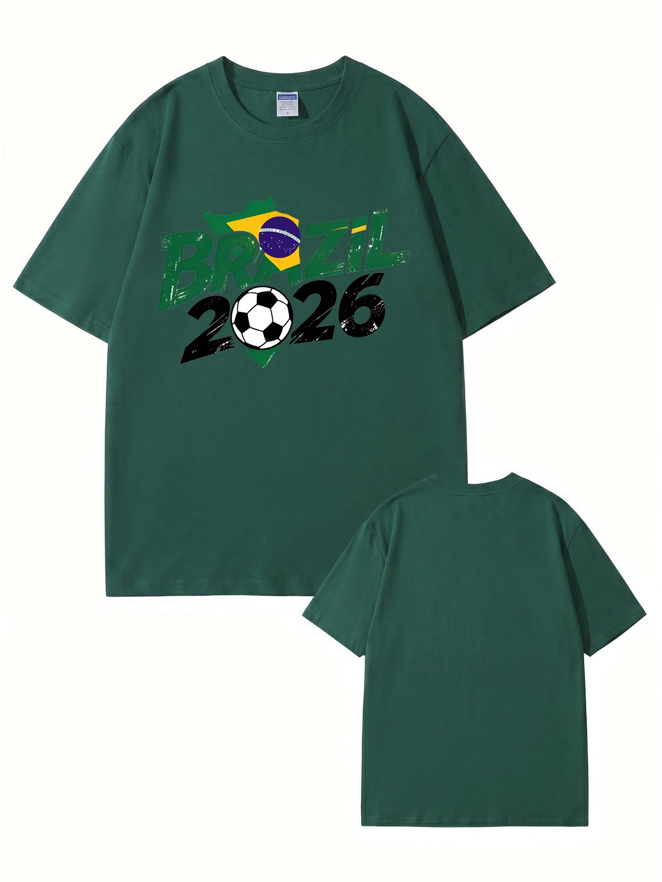 Brazil 2026 World Cup Soccer Graphic Print Premium Cotton T-Shirt