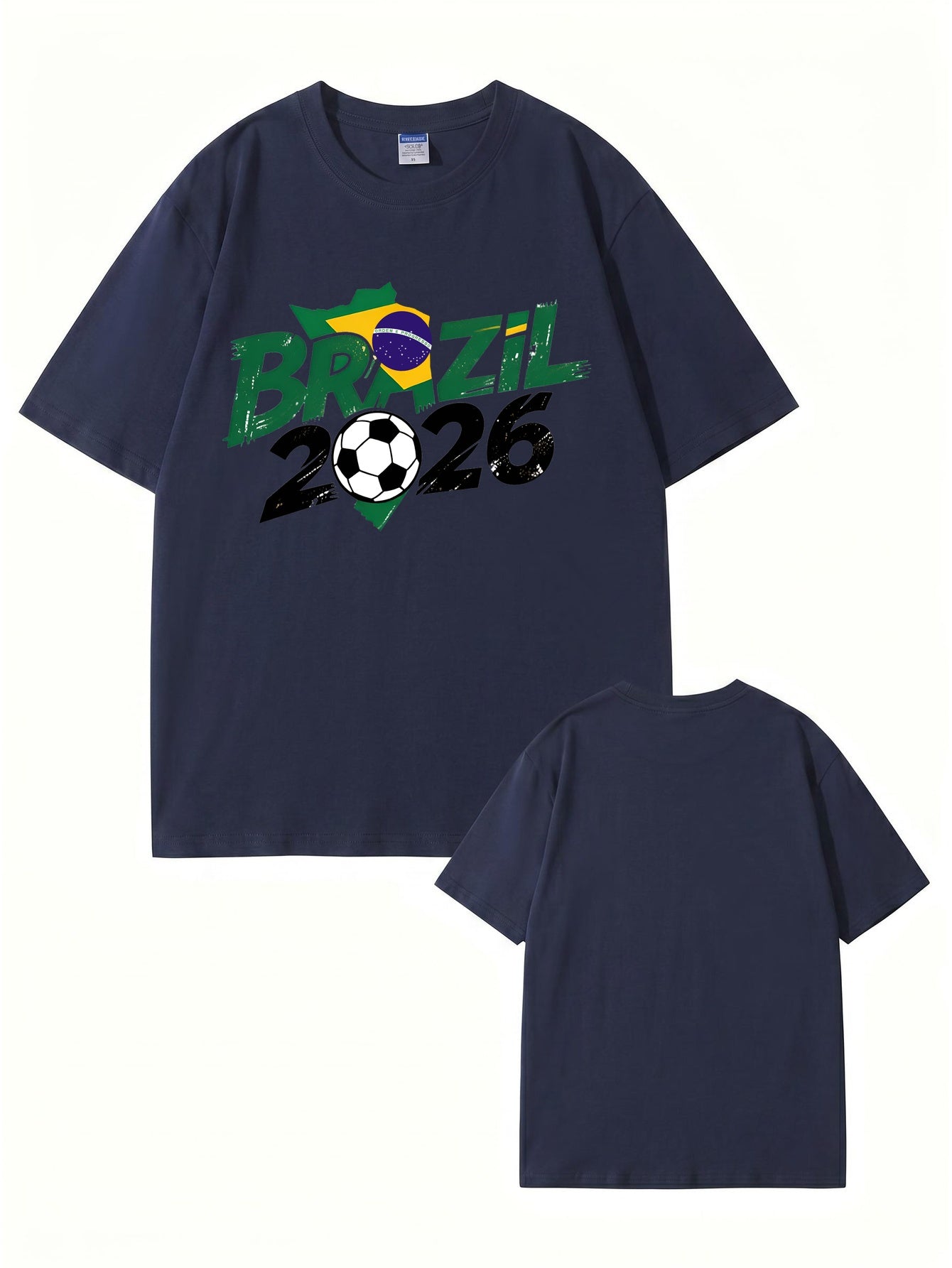 Brazil 2026 World Cup Soccer Graphic Print Premium Cotton T-Shirt