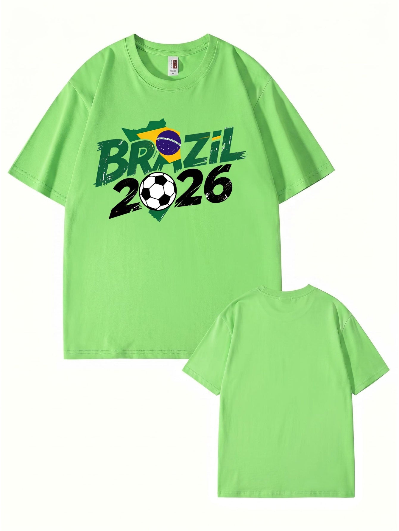 Brazil 2026 World Cup Soccer Graphic Print Premium Cotton T-Shirt