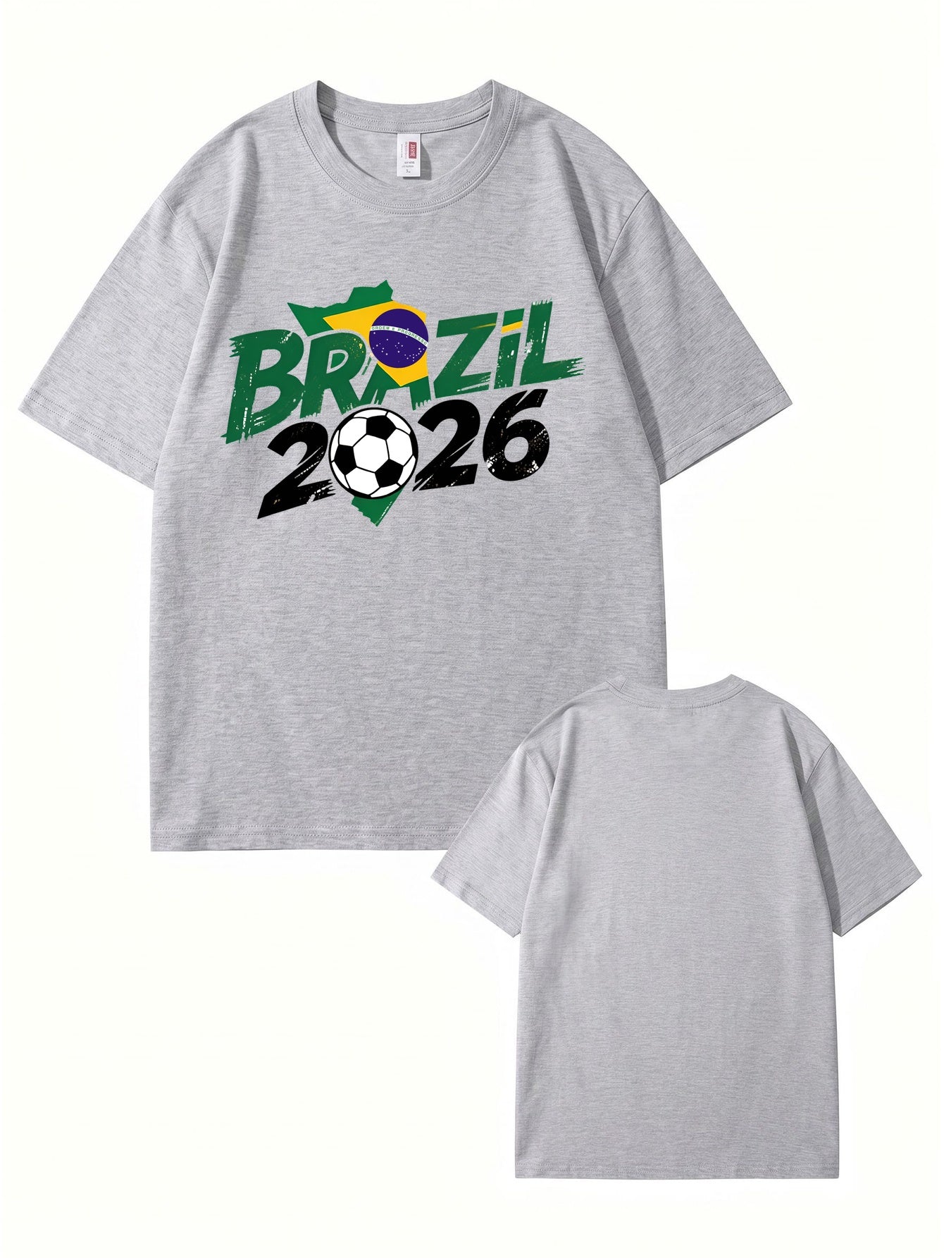 Brazil 2026 World Cup Soccer Graphic Print Premium Cotton T-Shirt