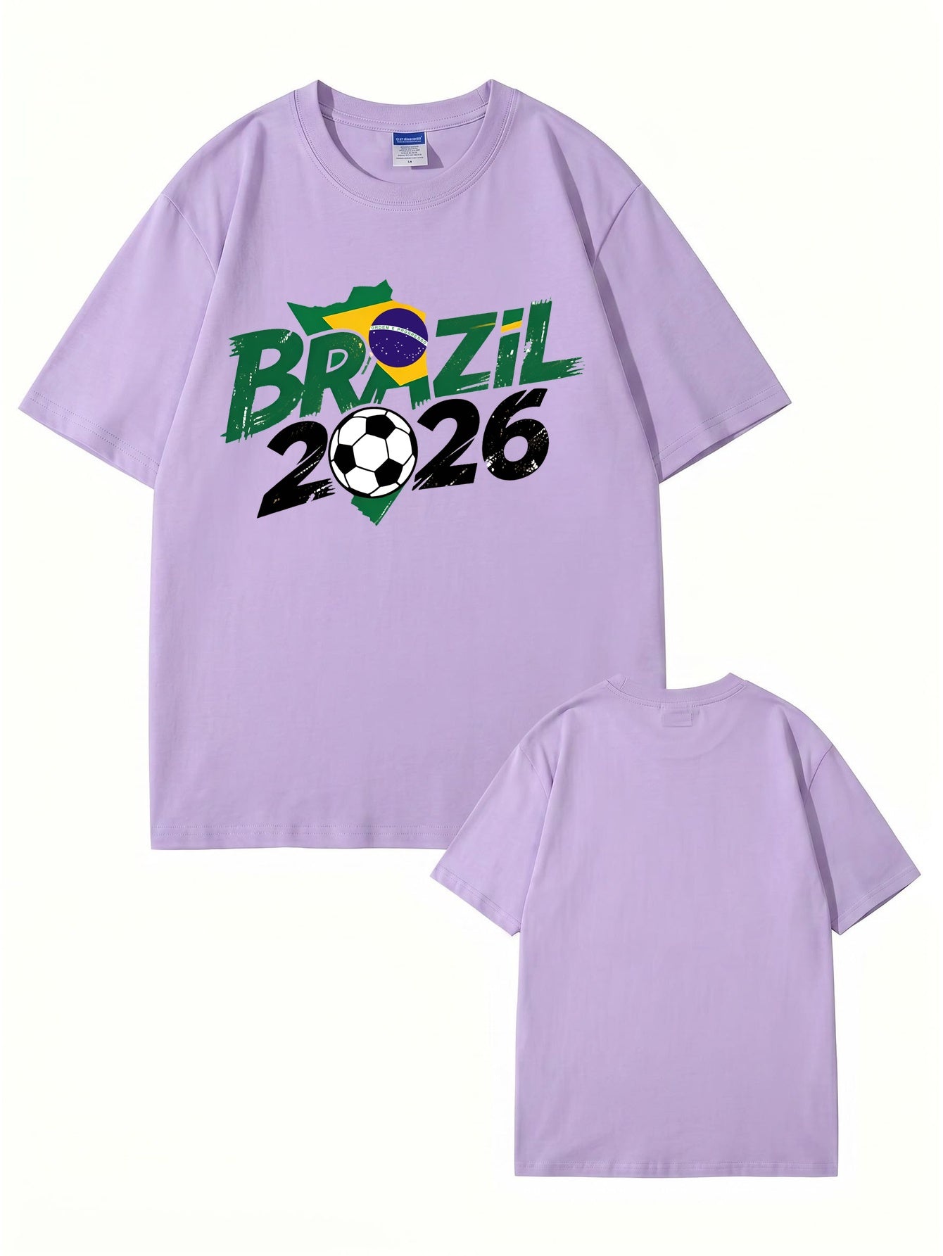 Brazil 2026 World Cup Soccer Graphic Print Premium Cotton T-Shirt