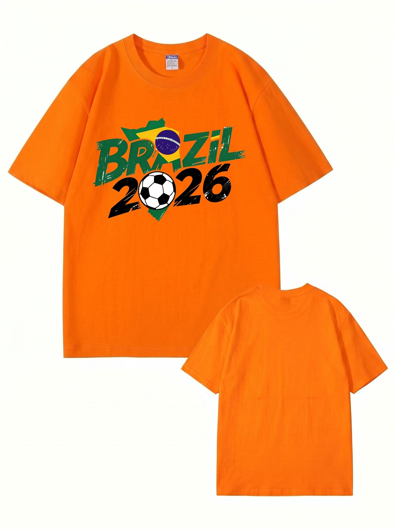 Brazil 2026 World Cup Soccer Graphic Print Premium Cotton T-Shirt