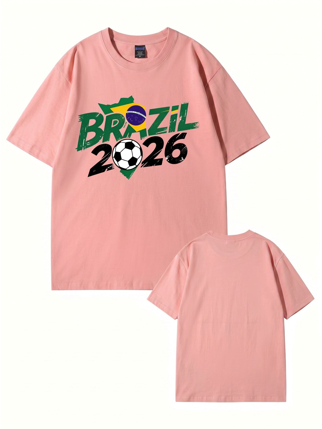 Brazil 2026 World Cup Soccer Graphic Print Premium Cotton T-Shirt